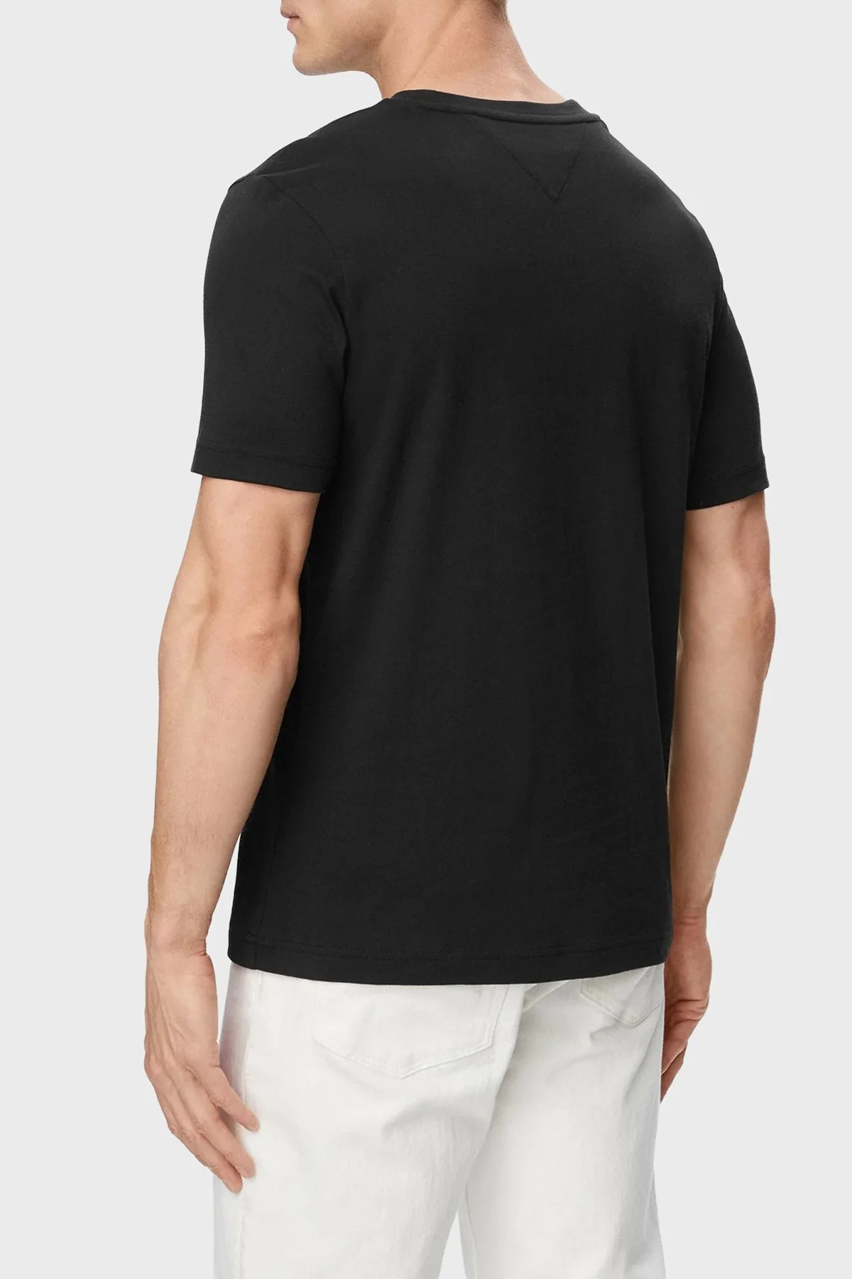 Tommy Hilfiger Logolu Pamuklu Regular Fit Bisiklet Yaka Erkek T Shirt MW0MW44359 BDS Siyah - 3