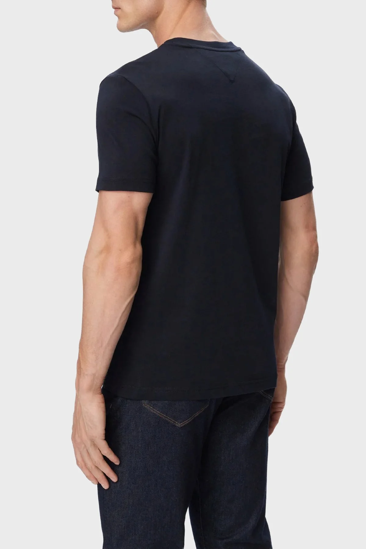 Tommy Hilfiger Logolu Pamuklu Regular Fit Bisiklet Yaka Erkek T Shirt MW0MW44359 DW5 Lacivert - 3