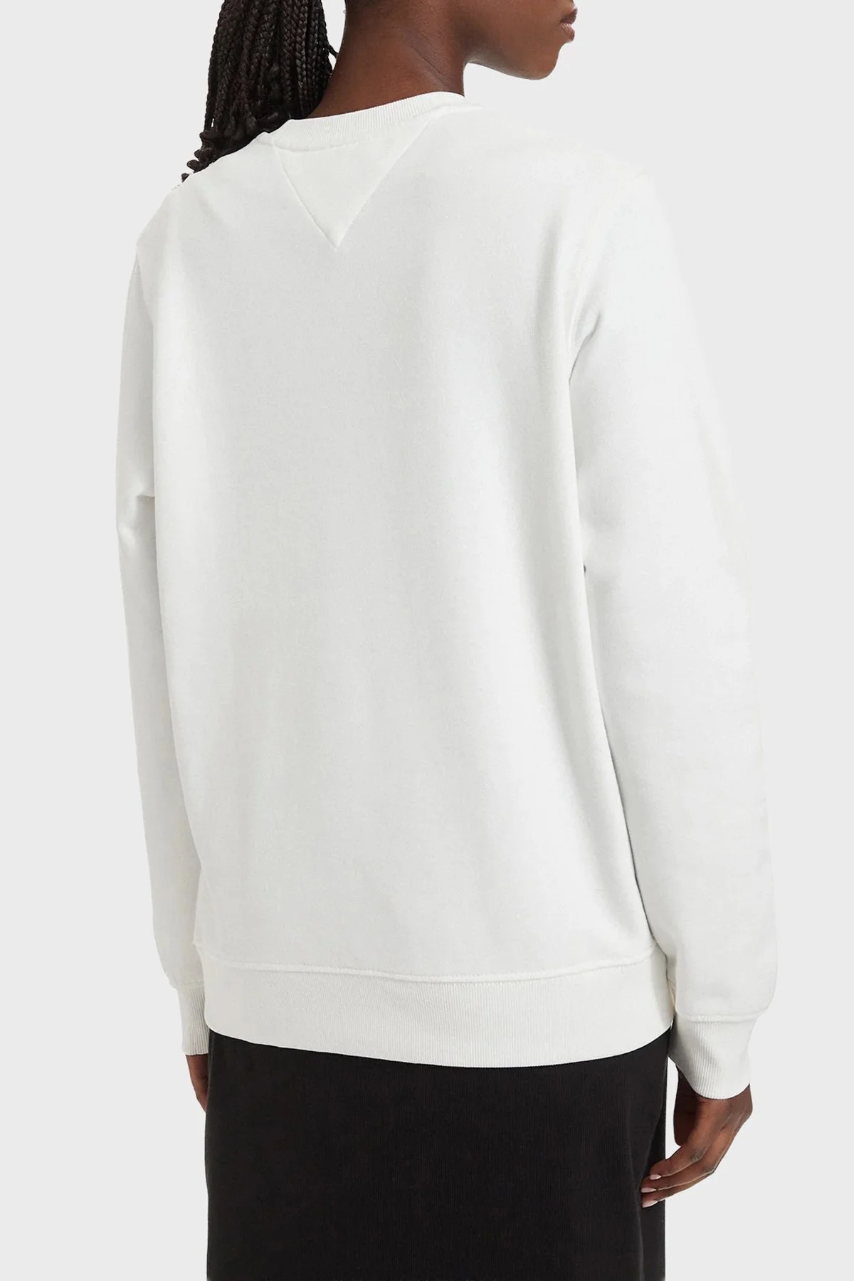 Tommy Hilfiger Logolu Pamuklu Regular Fit Bisiklet Yaka Kadın Sweat DW0DW22829 YBL Beyaz - 3