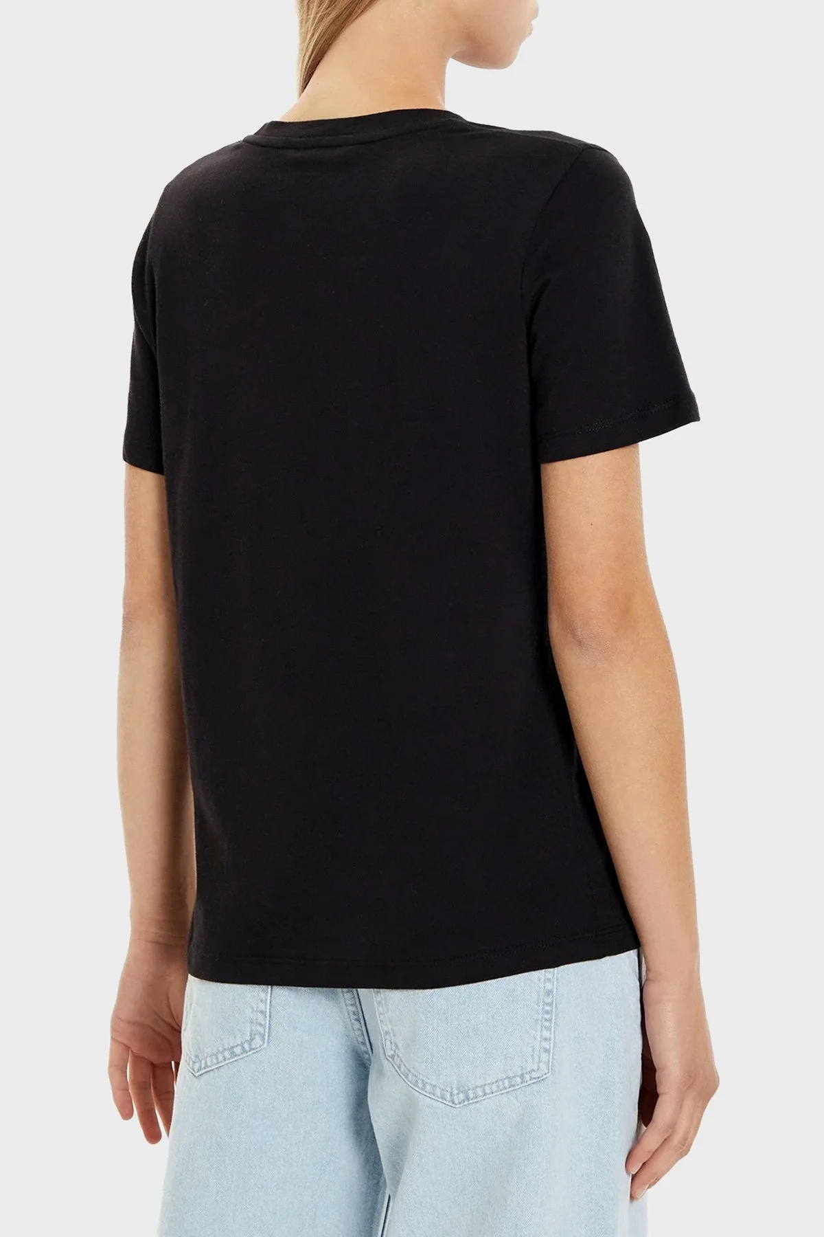 Tommy Hilfiger Logolu Pamuklu Regular Fit Bisiklet Yaka Kadın T Shirt WW0WW40276 BDS Siyah - 2