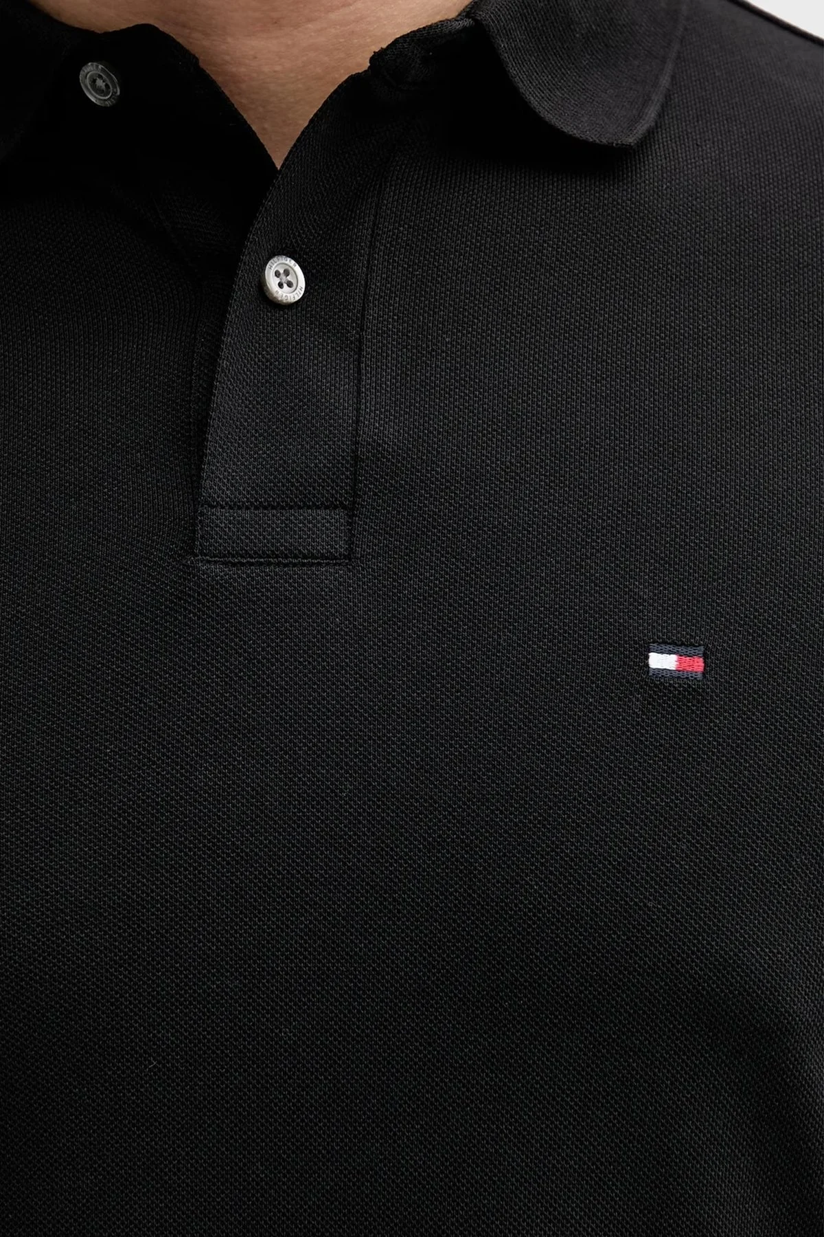 Tommy Hilfiger Logolu Pamuklu Regular Fit Düğmeli Erkek Polo Yaka Sweat MW0MW20183 BDS SİYAH - 5