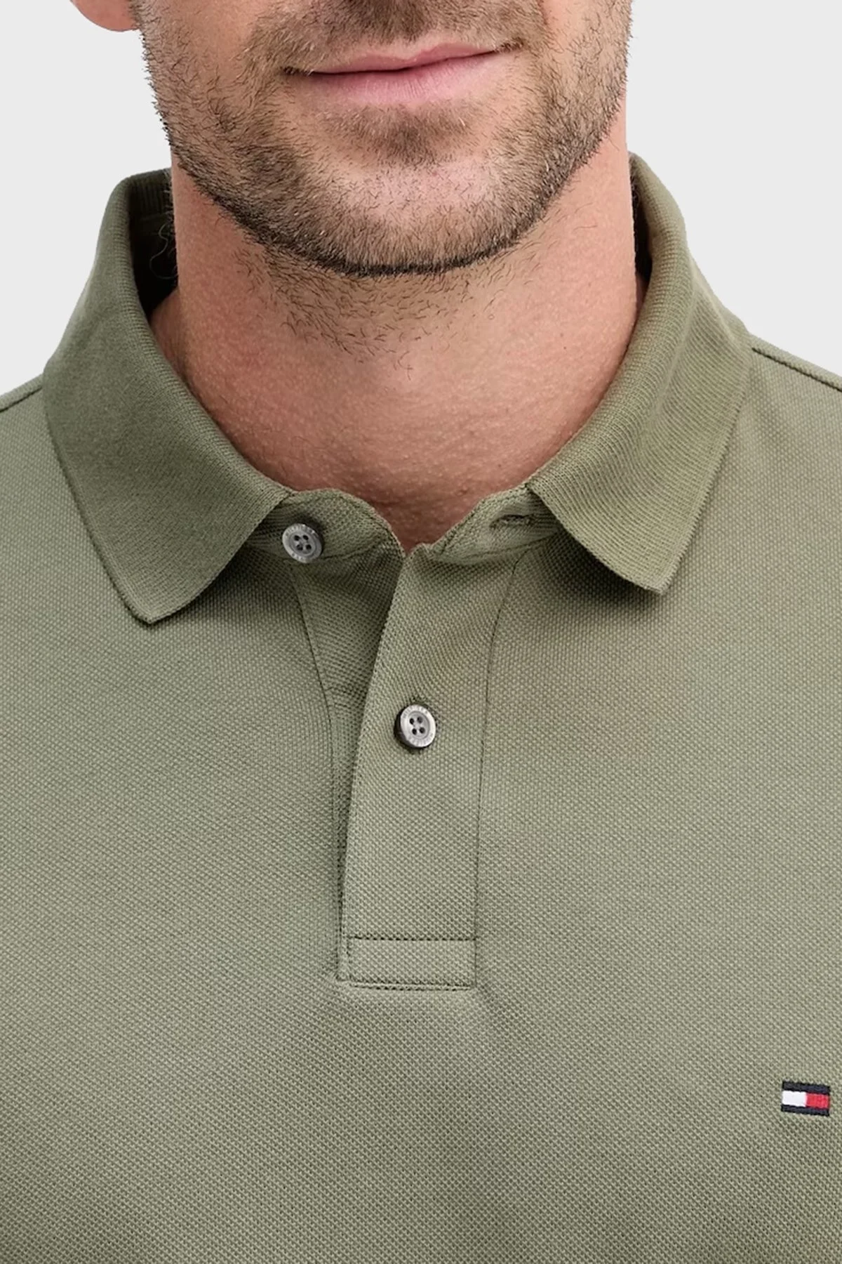 Tommy Hilfiger Logolu Pamuklu Regular Fit Düğmeli Erkek Polo Yaka Sweat MW0MW20183 PLI YEŞİL - 3