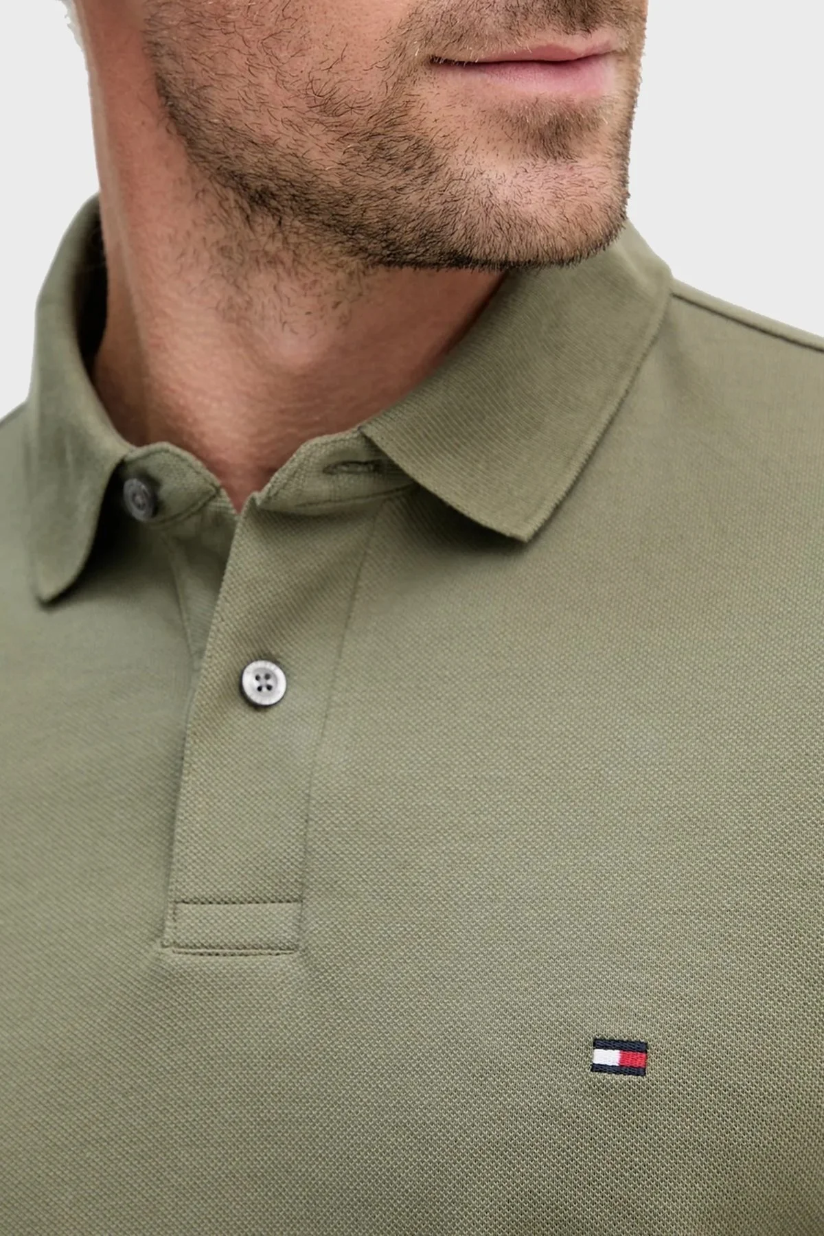 Tommy Hilfiger Logolu Pamuklu Regular Fit Düğmeli Erkek Polo Yaka Sweat MW0MW20183 PLI YEŞİL - 4