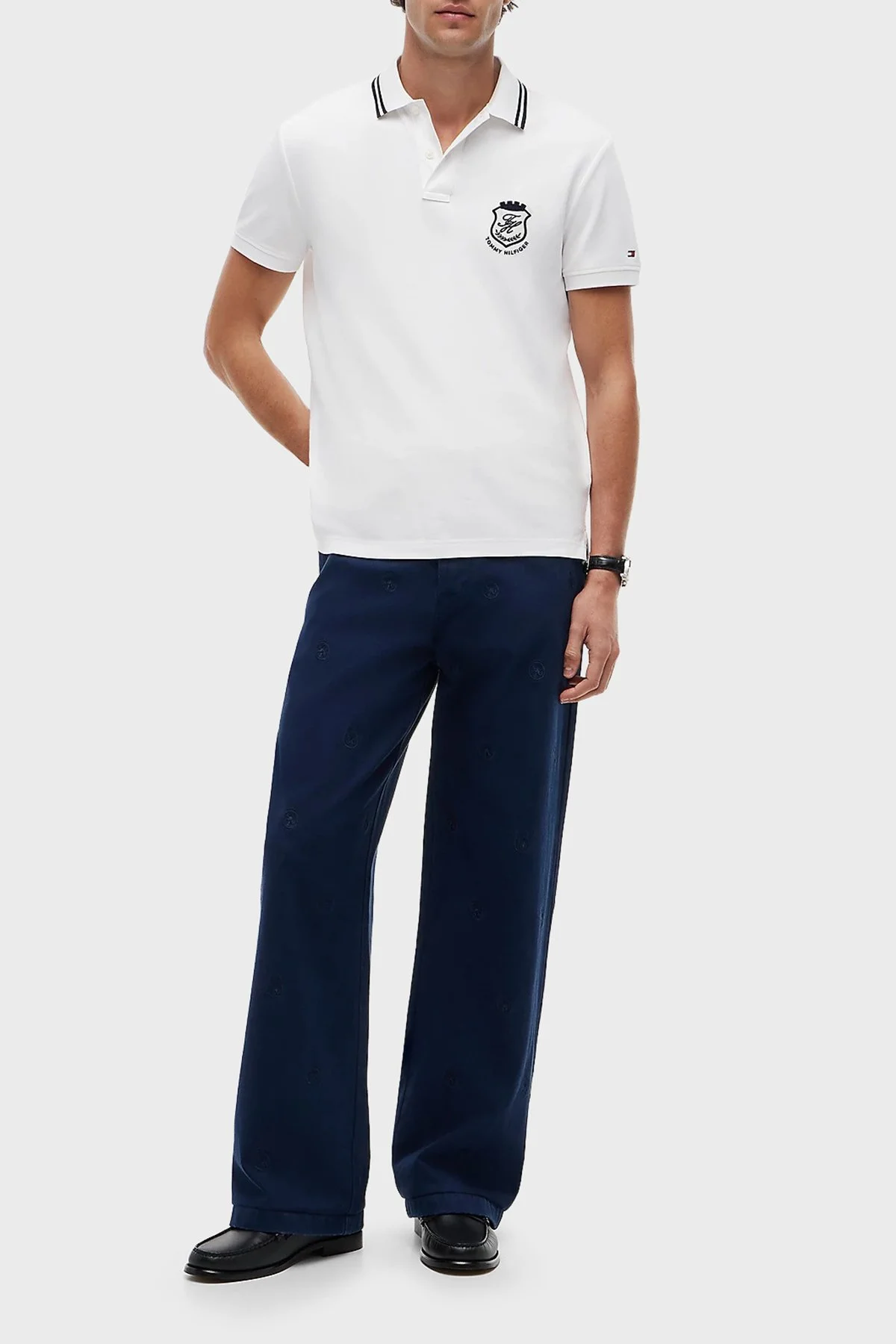 Tommy Hilfiger Logolu Pamuklu Regular Fit Erkek Polo Yaka T Shirt MW0MW43061 YBR BEYAZ - 2