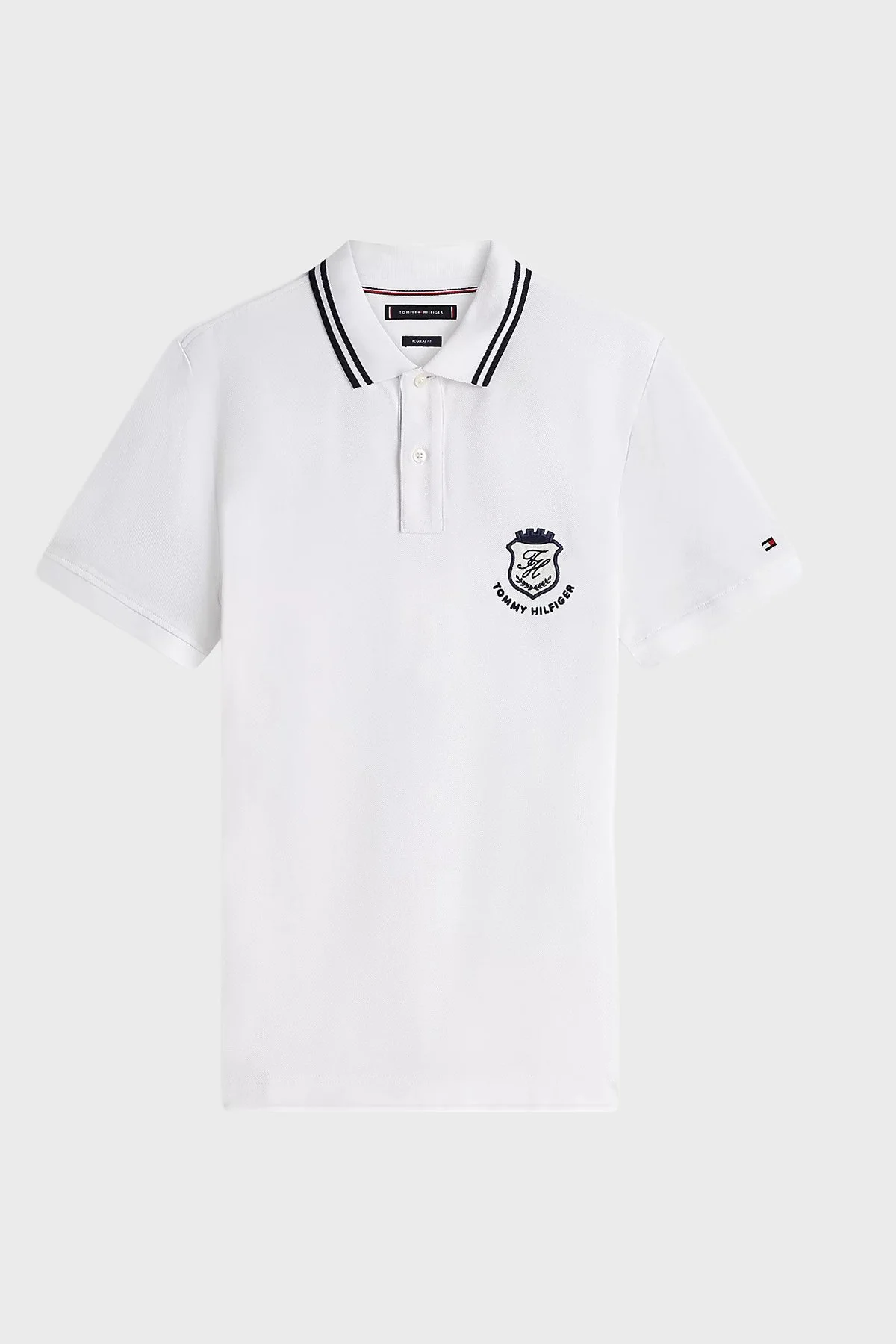 Tommy Hilfiger Logolu Pamuklu Regular Fit Erkek Polo Yaka T Shirt MW0MW43061 YBR BEYAZ - 5