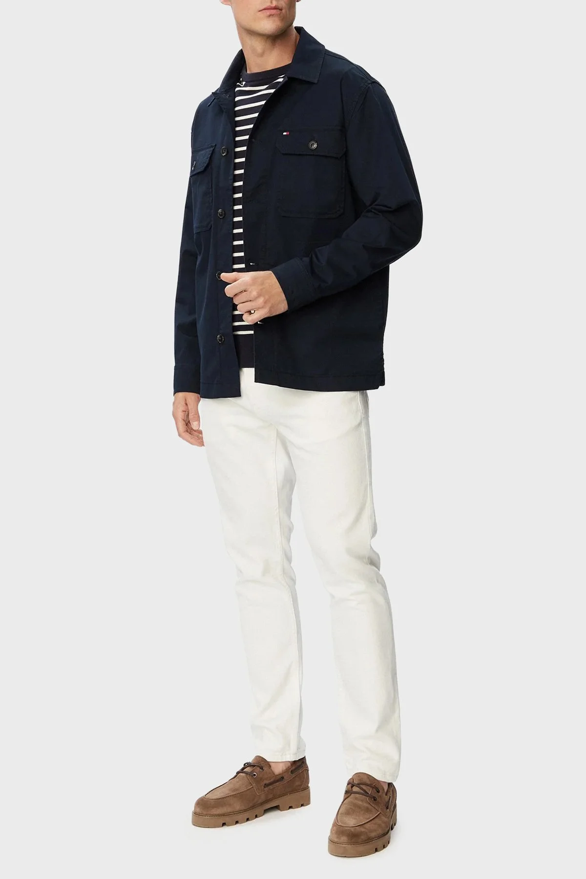 Tommy Hilfiger Logolu Pamuklu Regular Fit Göğüs Cepli Erkek Ceket MW0MW43471 DW5 Lacivert - 2