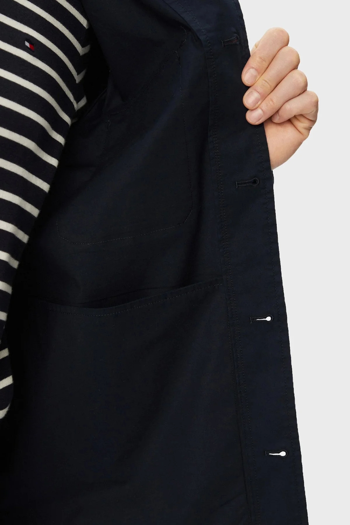 Tommy Hilfiger Logolu Pamuklu Regular Fit Göğüs Cepli Erkek Ceket MW0MW43471 DW5 Lacivert - 5