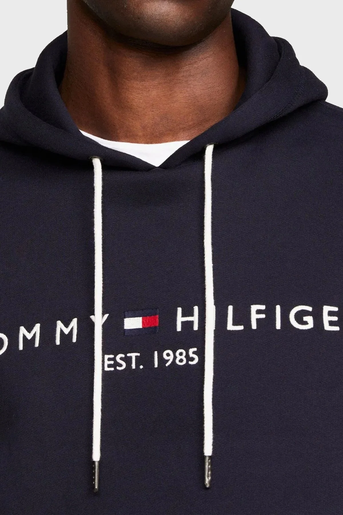 Tommy Hilfiger Logolu Pamuklu Regular Fit Kapüşonlu Erkek Sweat MW0MW10752 403 LACİVERT - 4