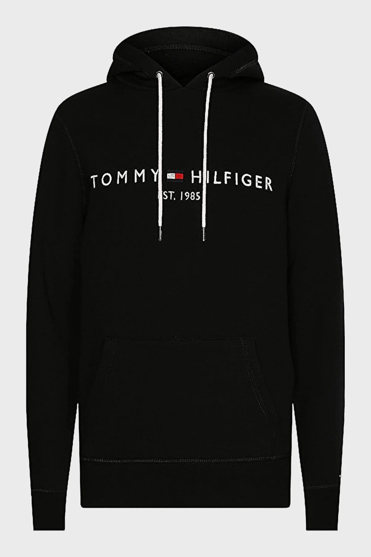Tommy Hilfiger Logolu Pamuklu Regular Fit Kapüşonlu Erkek Sweat MW0MW10752 BAS SİYAH - 5