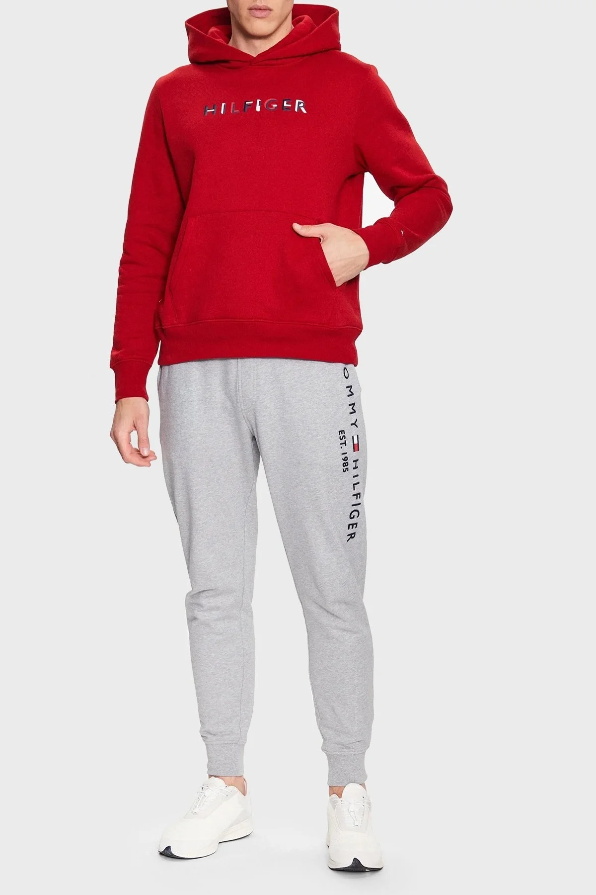 Tommy Hilfiger Logolu Pamuklu Regular Fit Kapüşonlu Erkek Sweat MW0MW32014 XMP KIRMIZI - 3