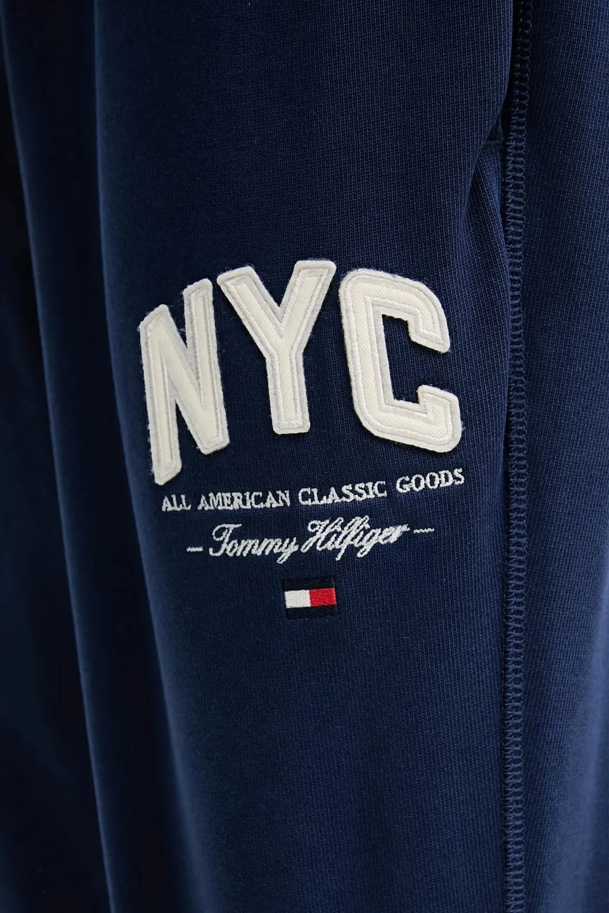 Tommy Hilfiger Logolu Pamuklu Regular Fit Ribanalı Paça Erkek Pantolon MW0MW39688 C7G MAVİ - 4