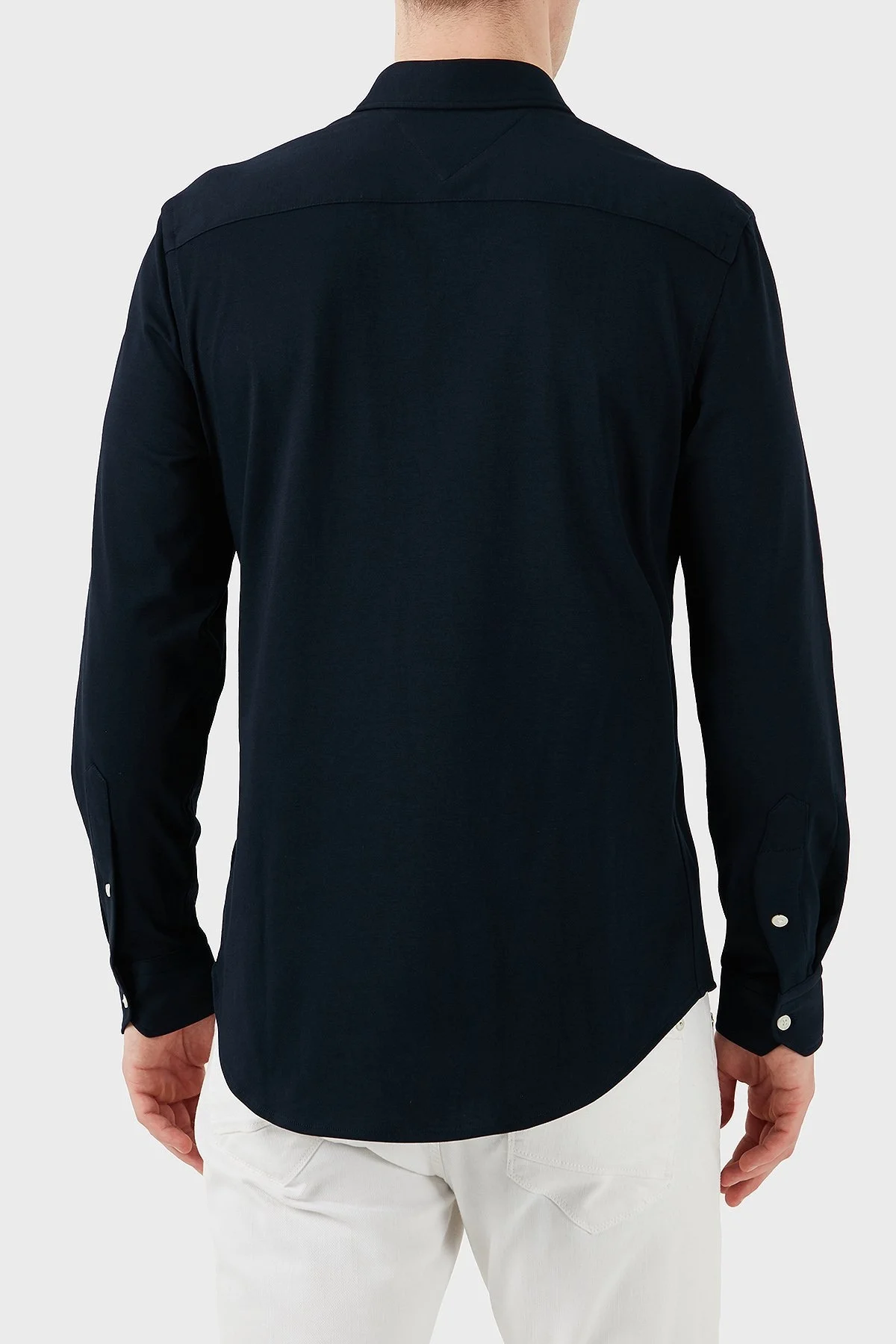 Tommy Hilfiger Logolu Pamuklu Regular Fit Uzun Kollu Erkek Gömlek MW0MW37580 DAF LACİVERT - 9