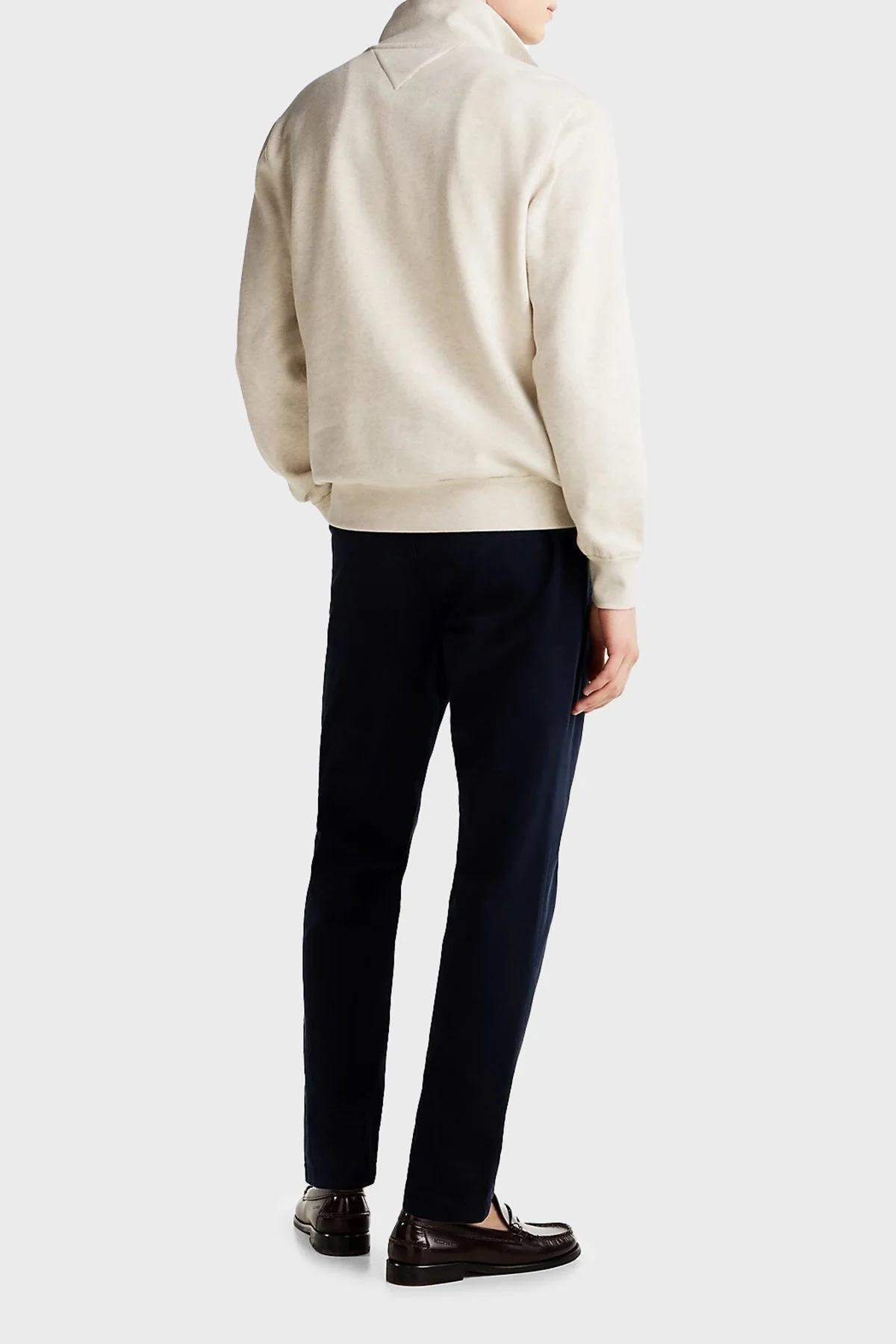 Tommy Hilfiger Logolu Pamuklu Regular Fit Yarım Fermuarlı Dik Yaka Polar Erkek Sweat MW0MW37233 HGF BEJ - 3