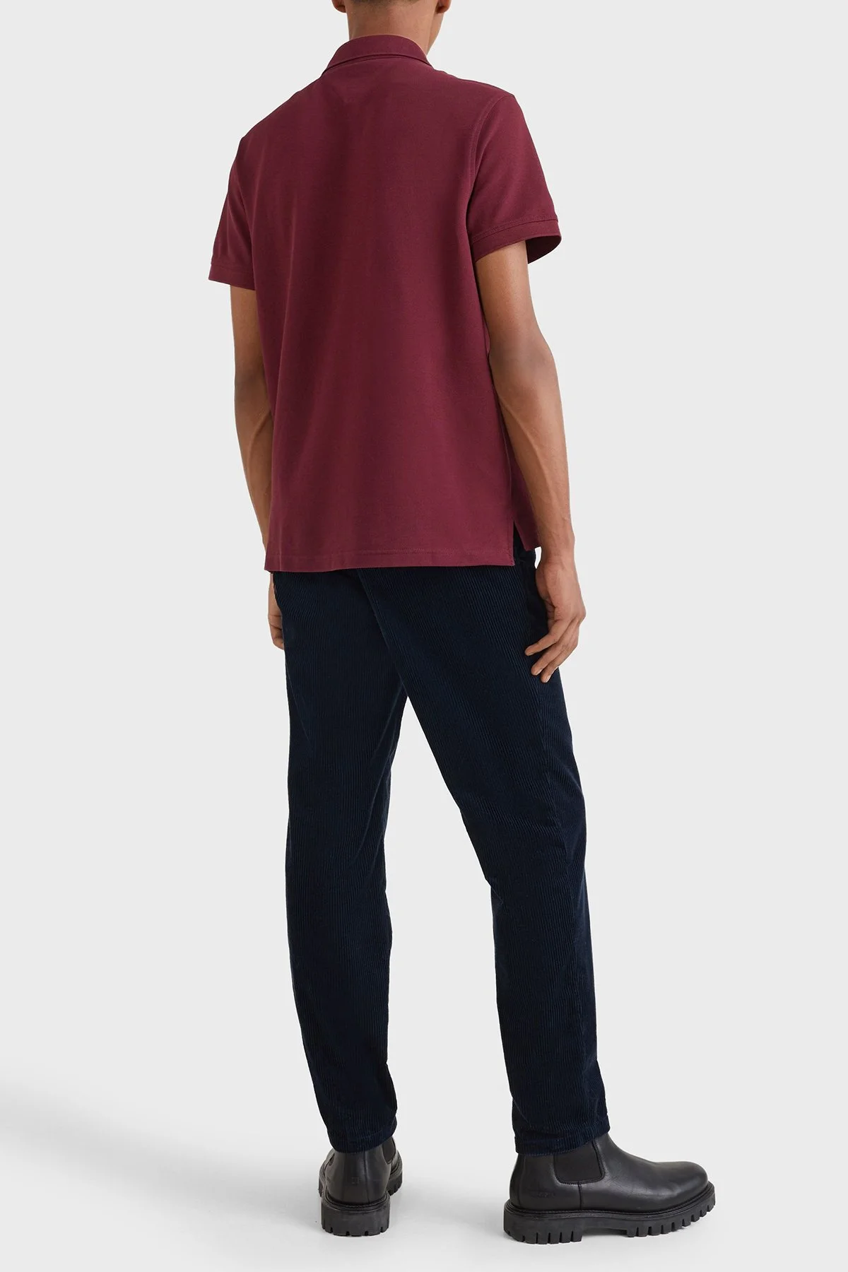 Tommy Hilfiger Logolu Pamuklu Slim Fit Erkek Polo Yaka T Shirt MW0MW17770 VLP BORDO - 2