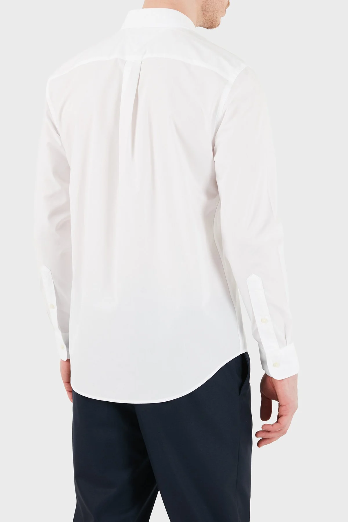 Tommy Hilfiger Logolu Pamuklu Slim Fit Klasik Yaka Uzun Kollu Erkek Gömlek MW0MW41697 YBR BEYAZ - 2