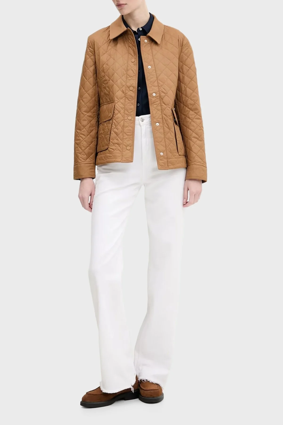 Tommy Hilfiger Logolu Pamuklu Slim Fit Uzun Kollu Bayan Gömlek WW0WW43528 C1G LACİVERT - 2