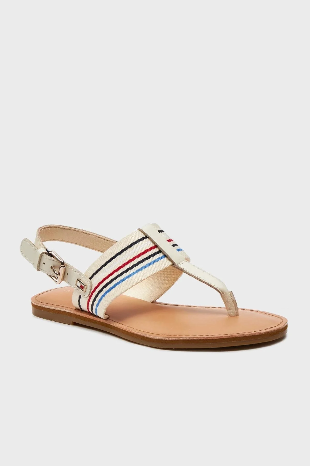 Tommy Hilfiger Logolu Parmak Arası Bayan Sandalet FW0FW07924 AEF BEJ - 2
