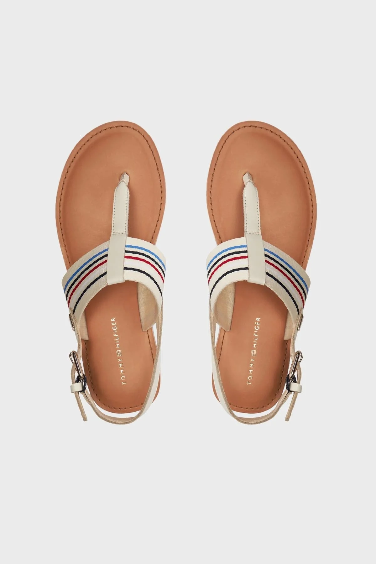 Tommy Hilfiger Logolu Parmak Arası Kadın Sandalet FW0FW07924 AEF BEJ - 5