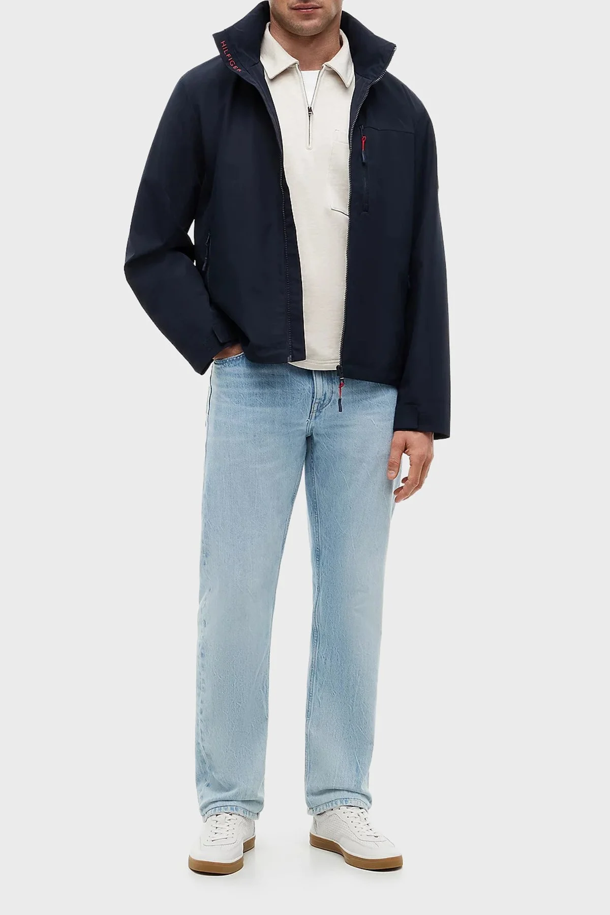 Tommy Hilfiger Logolu Regular Fit Çıkarılabilir Kapüşonlu Erkek Mont MW0MW44299 DW5 Lacivert - 2