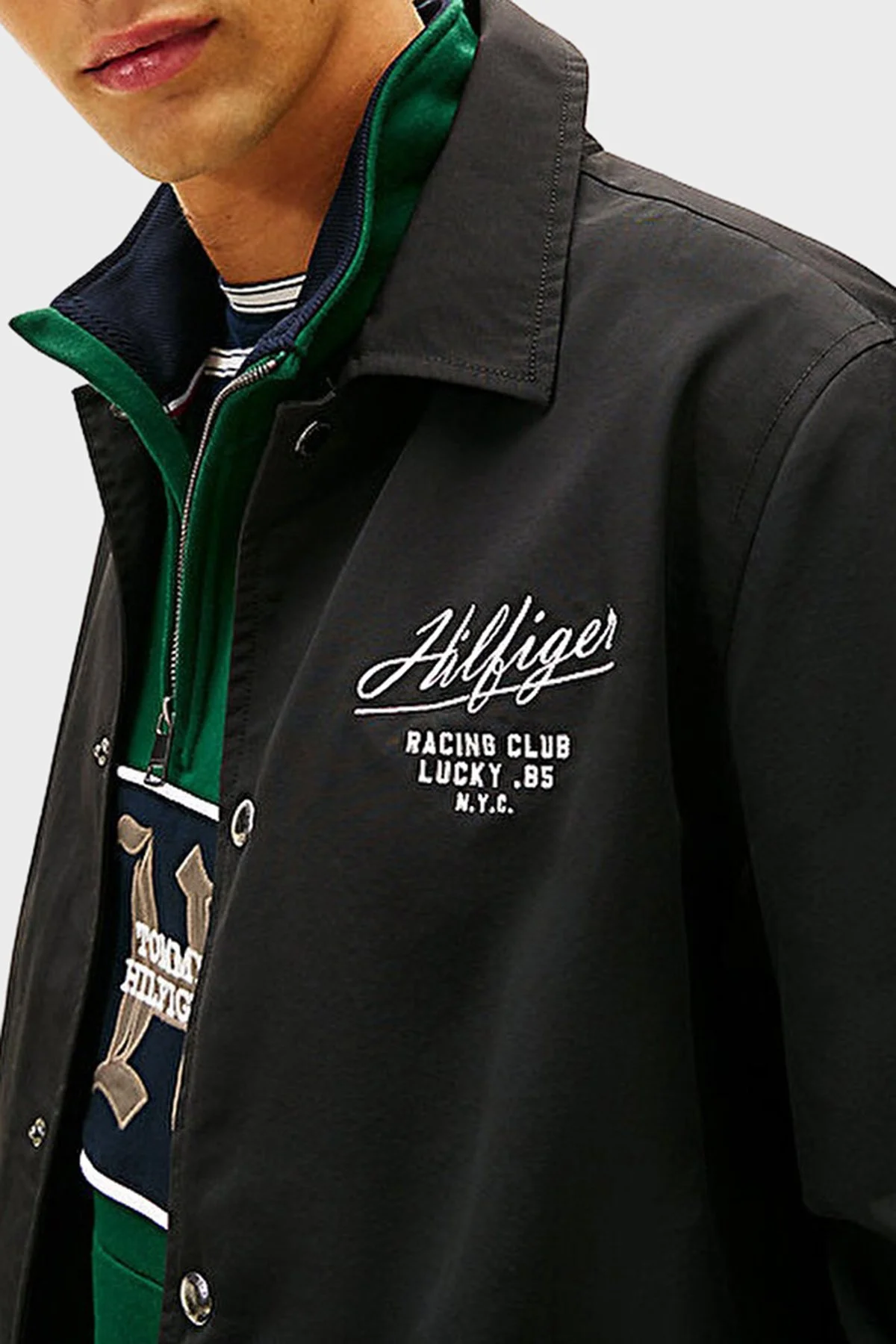 Tommy Hilfiger Logolu Regular Fit Çıtçıt Düğmeli Erkek Mont MW0MW41871 BDS SİYAH - 5