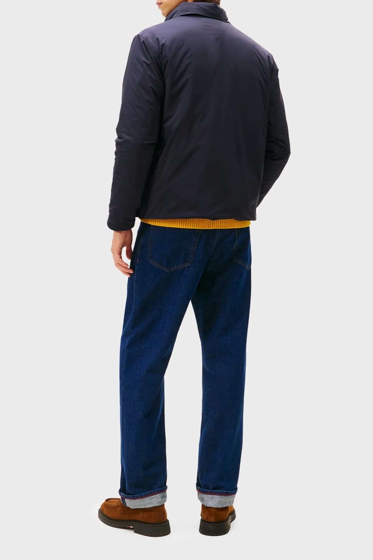 Tommy Hilfiger Logolu Regular Fit Dik Yaka Erkek Mont MW0MW40592 DW5 LACİVERT - 3