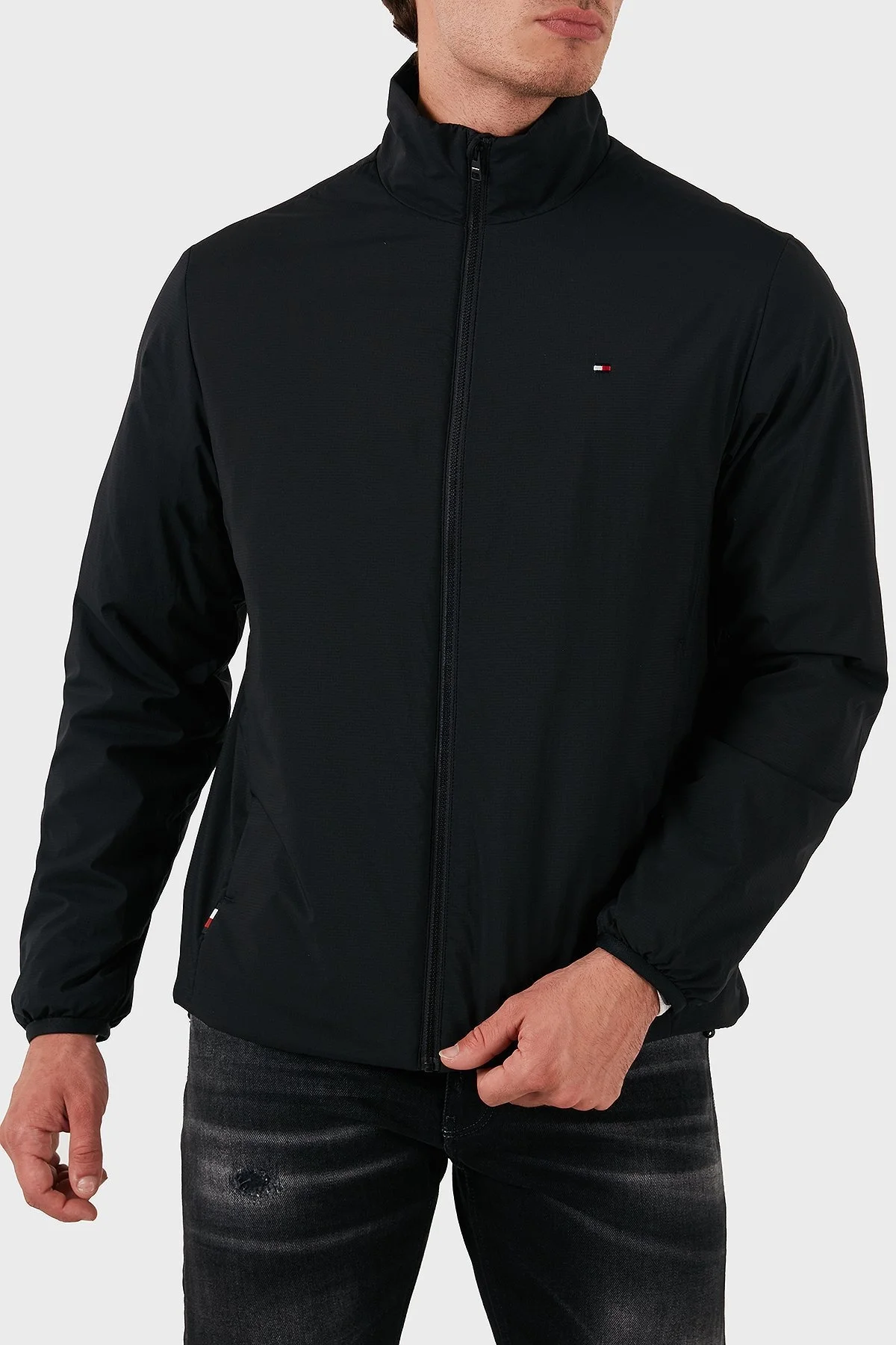 Tommy Hilfiger Logolu Regular Fit Fermuarlı Erkek Ceket MW0MW36601 BDS SİYAH - 3