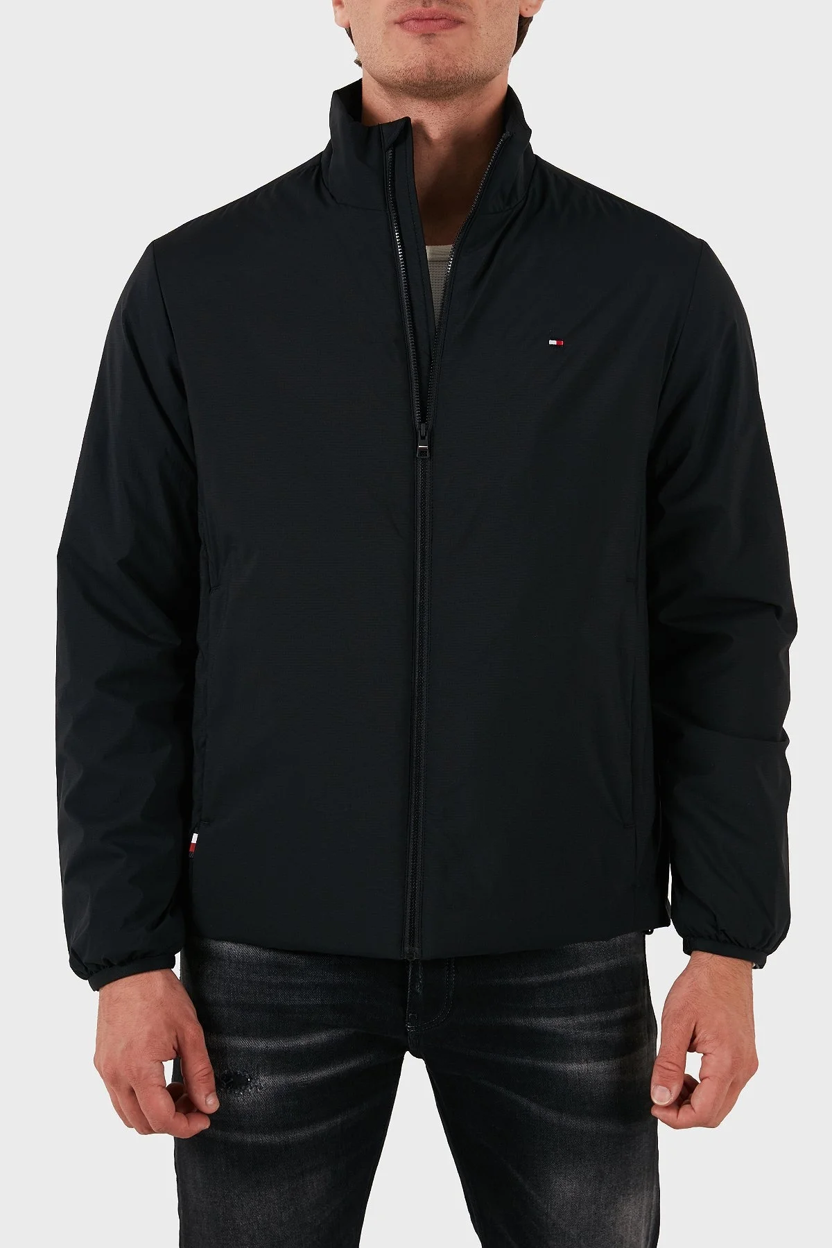 Tommy Hilfiger Logolu Regular Fit Fermuarlı Erkek Ceket MW0MW36601 BDS SİYAH - 4