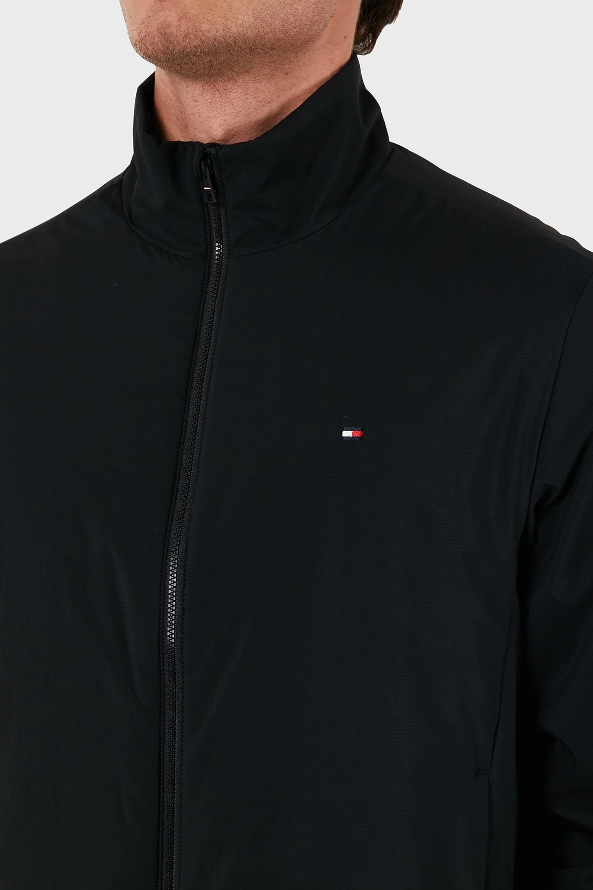 Tommy Hilfiger Logolu Regular Fit Fermuarlı Erkek Ceket MW0MW36601 BDS SİYAH - 5
