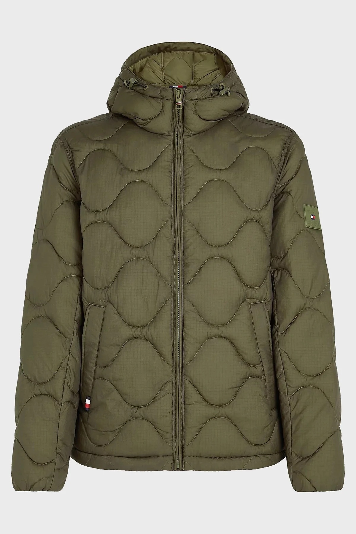 Tommy Hilfiger Logolu Regular Fit Kapitoneli Kapüşonlu Şişme Erkek Mont MW0MW36585 RBN KOYU HAKİ - 5