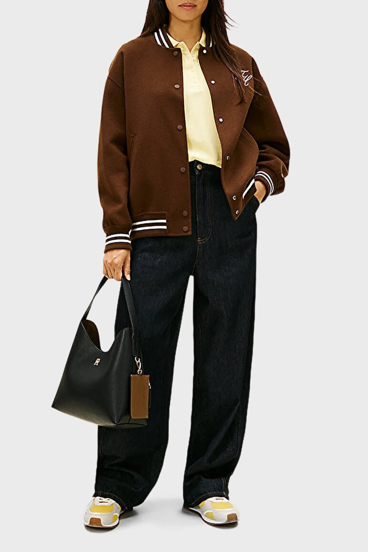 Tommy Hilfiger Logolu Sabit Askılı Bayan Çanta AW0AW18140 BDS SİYAH - 2