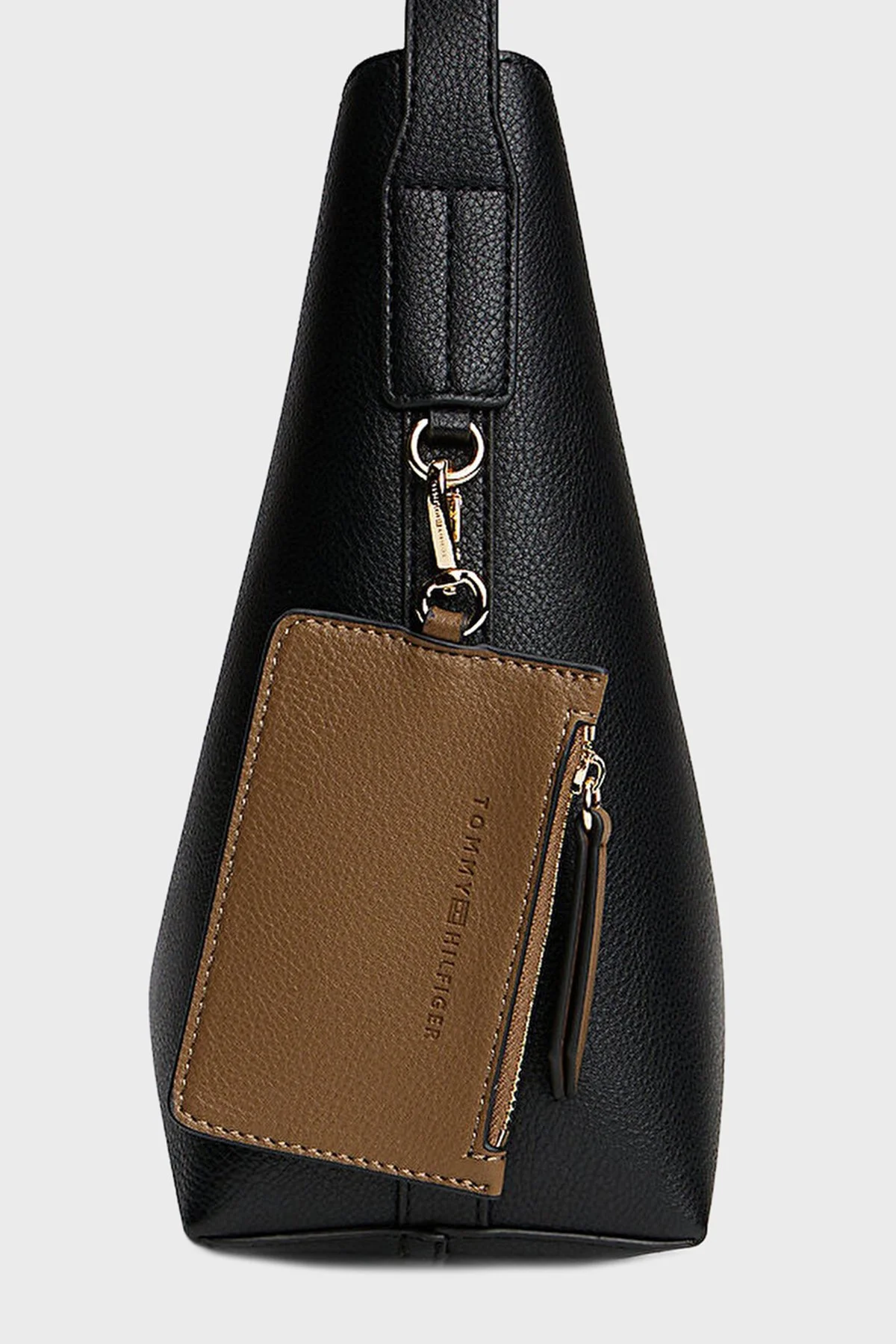 Tommy Hilfiger Logolu Sabit Askılı Bayan Çanta AW0AW18140 BDS SİYAH - 5