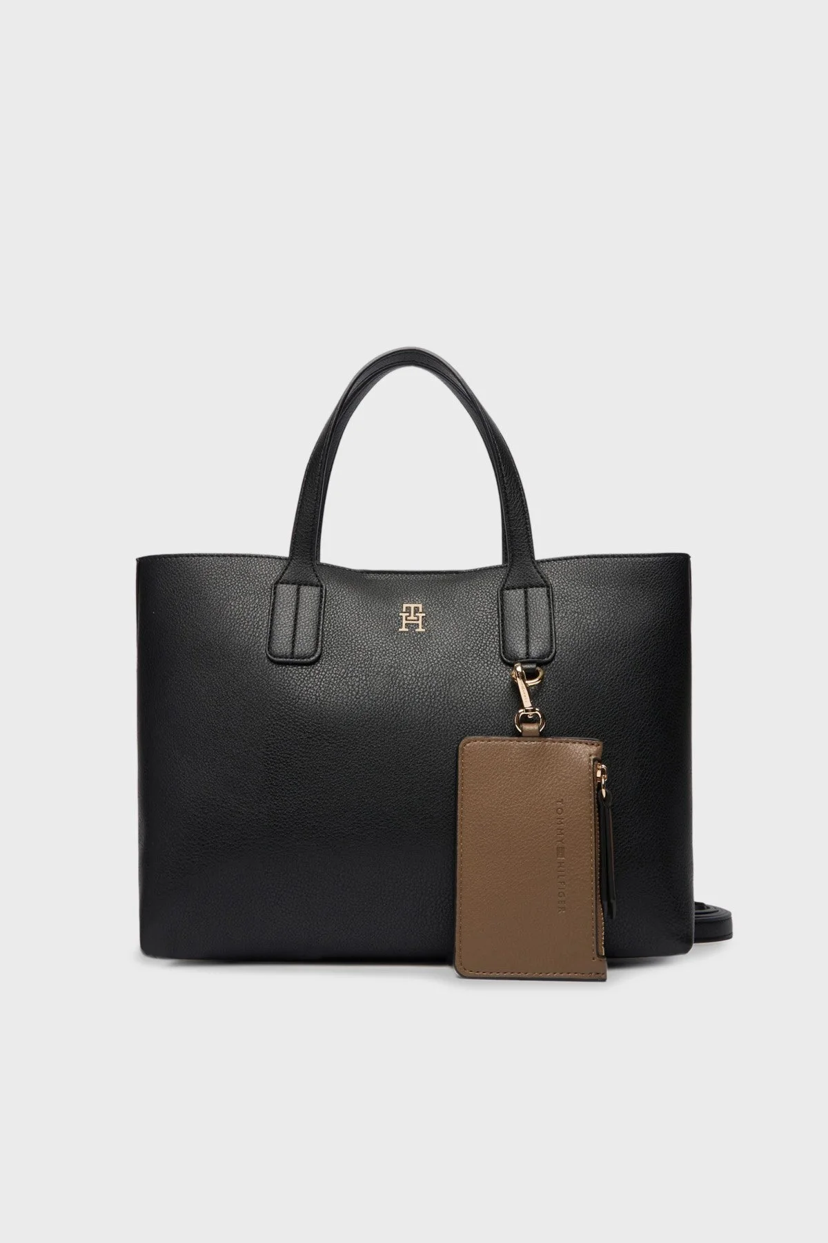 Tommy Hilfiger Logolu Sabit Askılı Bayan Çanta AW0AW18233 BDS SİYAH - 1