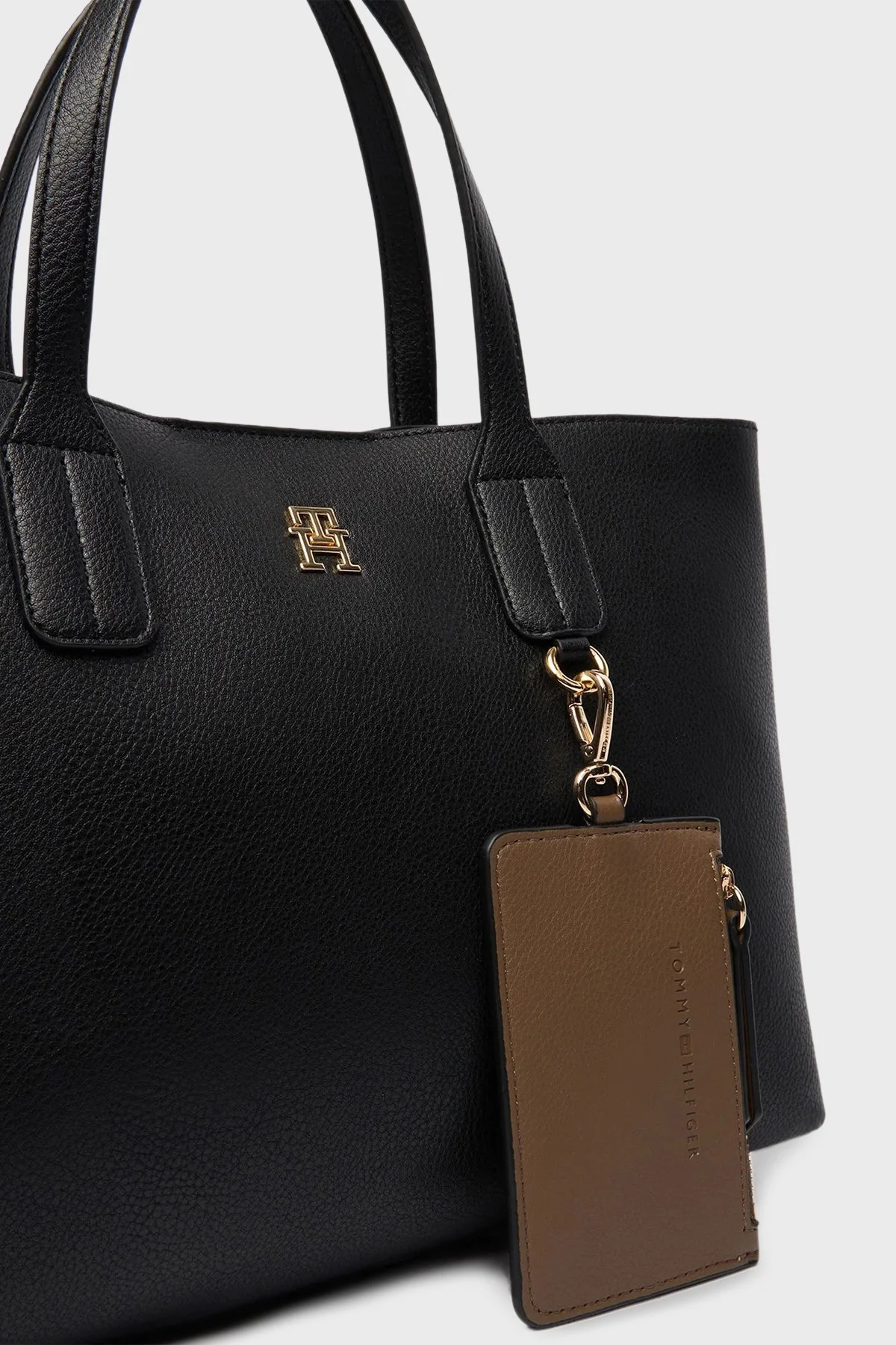 Tommy Hilfiger Logolu Sabit Askılı Bayan Çanta AW0AW18233 BDS SİYAH - 5