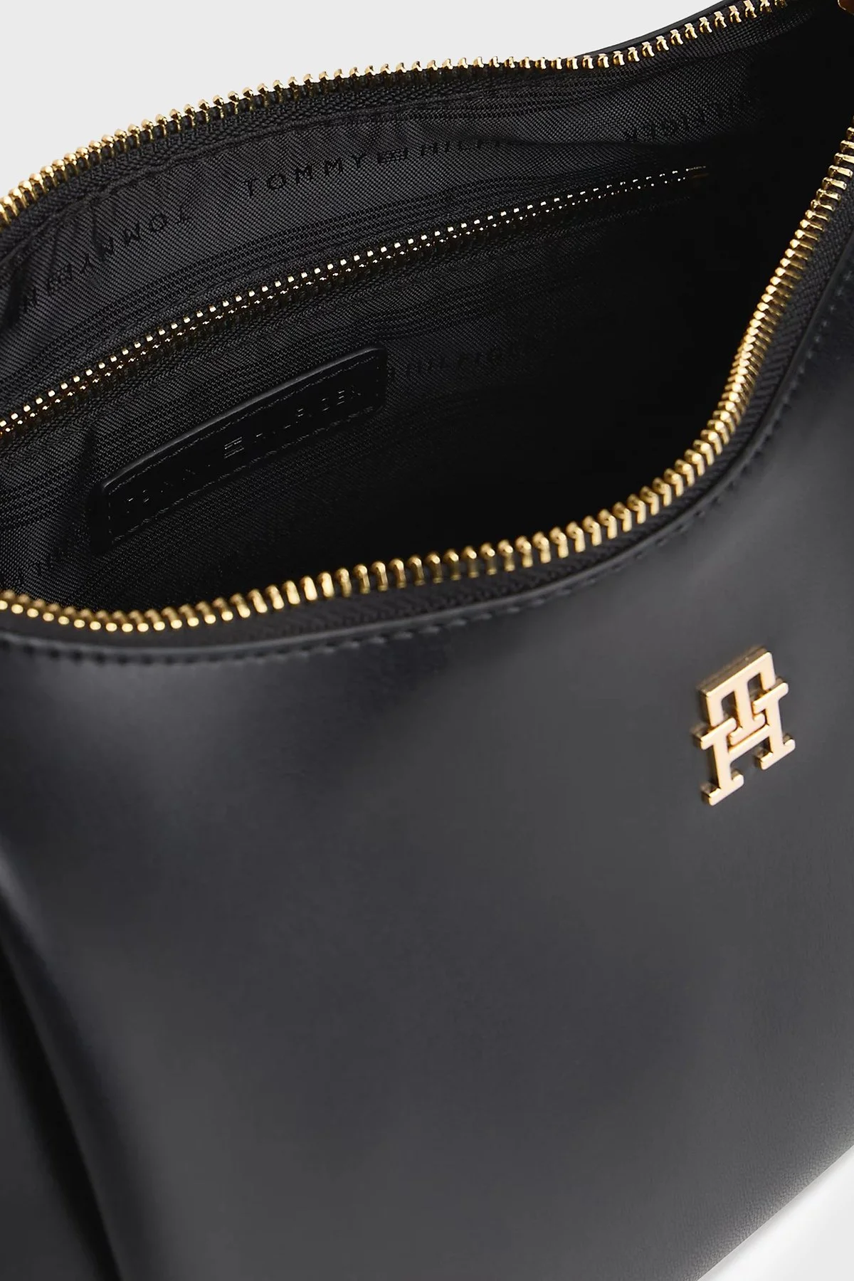 Tommy Hilfiger Logolu Sabit Askılı Kadın Çanta AW0AW18373 BDS SİYAH - 5