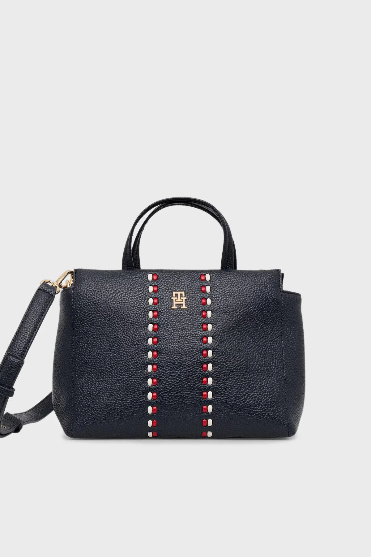 Tommy Hilfiger Logolu Sabit Askılı ve Ayarlanabilir Askılı Bayan Çanta AW0AW18154 DW6 LACİVERT - 1