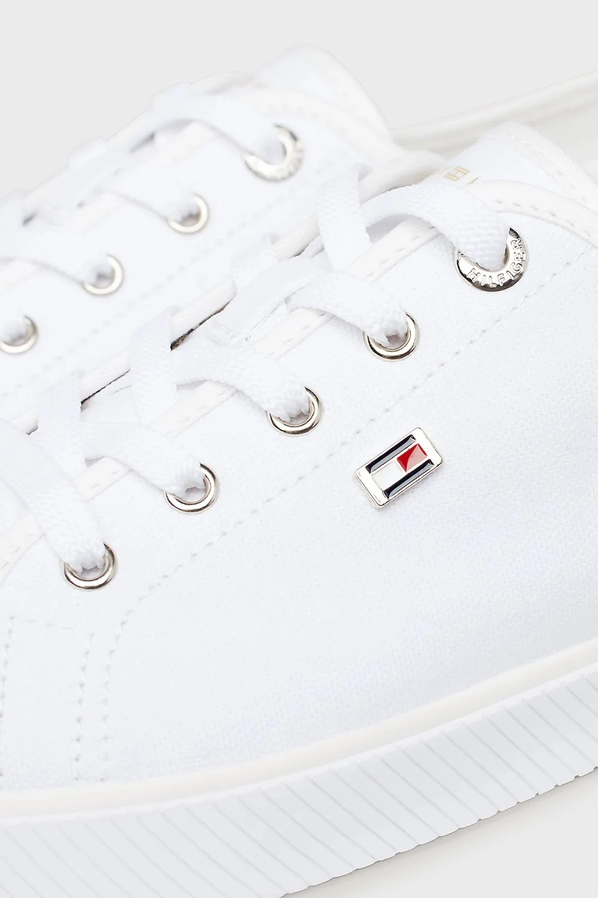 Tommy Hilfiger Logolu Sneaker Bayan Ayakkabı FW0FW08063 YBS BEYAZ - 6
