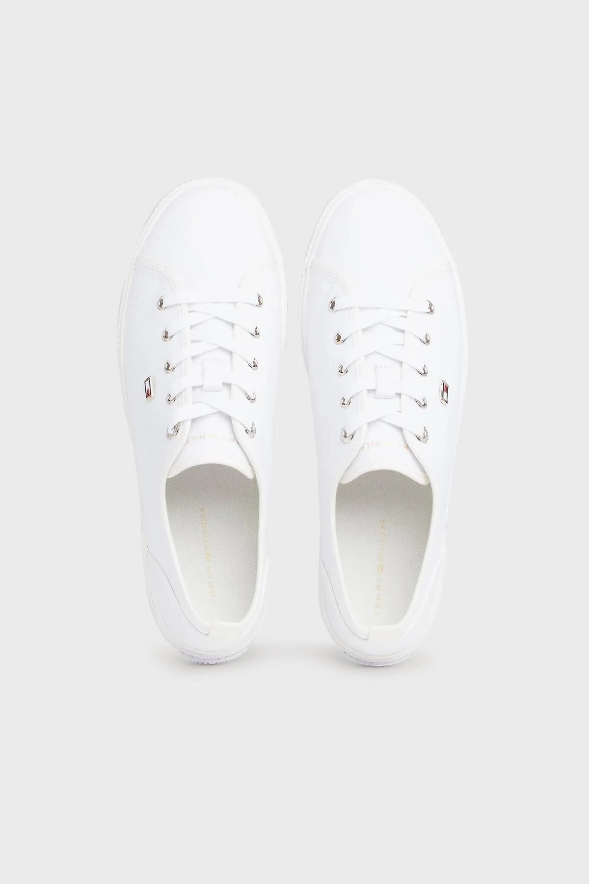 Tommy Hilfiger Logolu Sneaker Bayan Ayakkabı FW0FW08063 YBS BEYAZ - 7