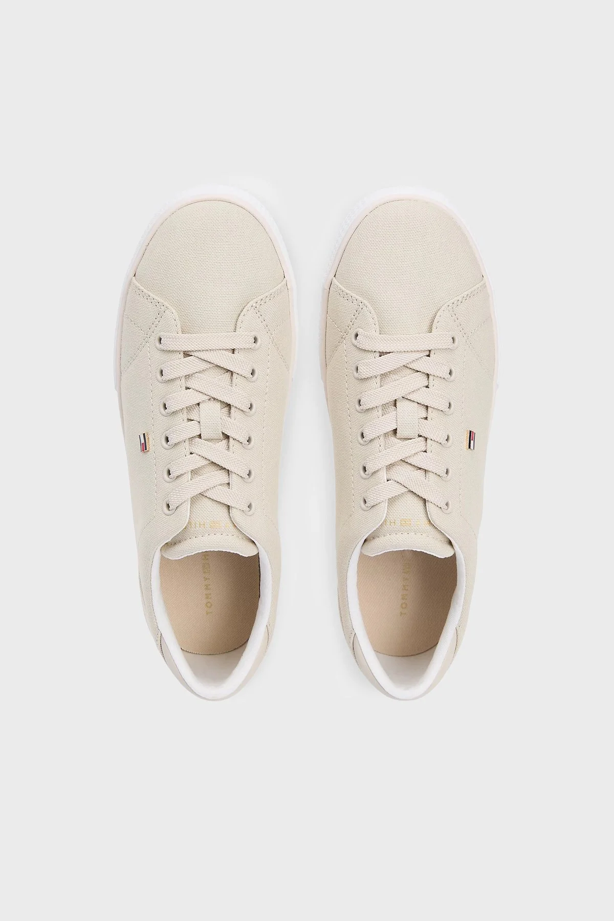 Tommy Hilfiger Logolu Sneaker Kadın Ayakkabı FW0FW09102 ACI BEJ - 4