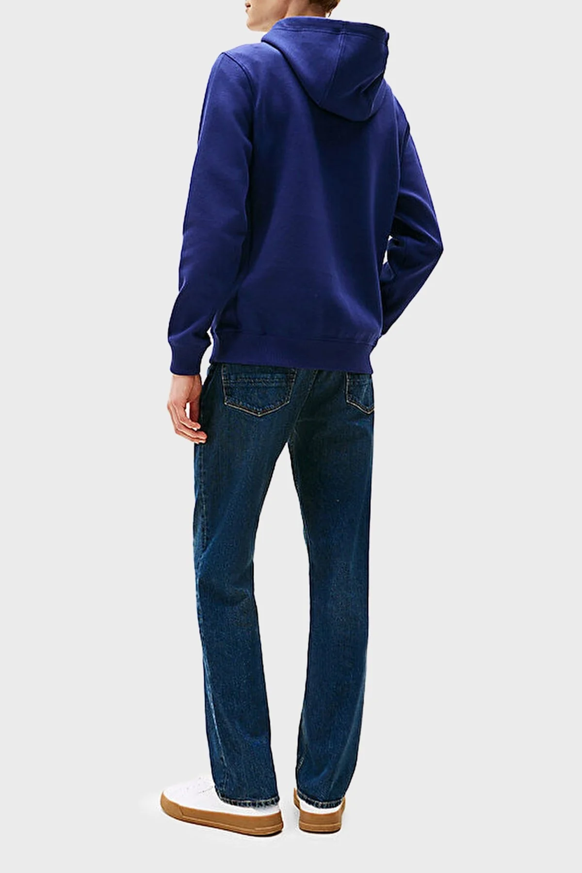 Tommy Hilfiger Logolu Streç Pamuklu Regular Fit Kapüşonlu Erkek Sweat MW0MW39371 C7G MAVİ - 3