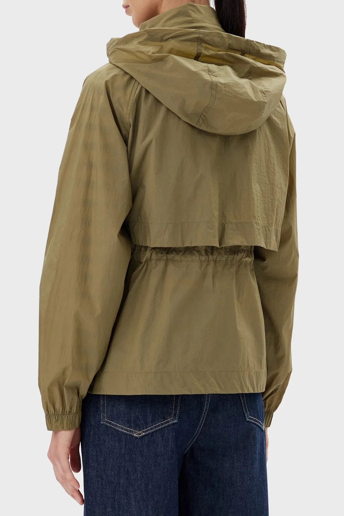 Tommy Hilfiger Logolu Su İtici Relaxed Fit Gizlenebilen Kapüşonlu Bayan Ceket WW0WW46444 RFN KOYU HAKİ - 3