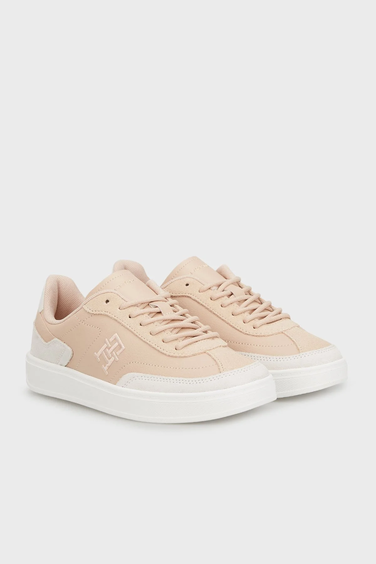 Tommy Hilfiger Logolu Süet Sneaker Kadın Ayakkabı FW0FW08186 TRY PEMBE - 2