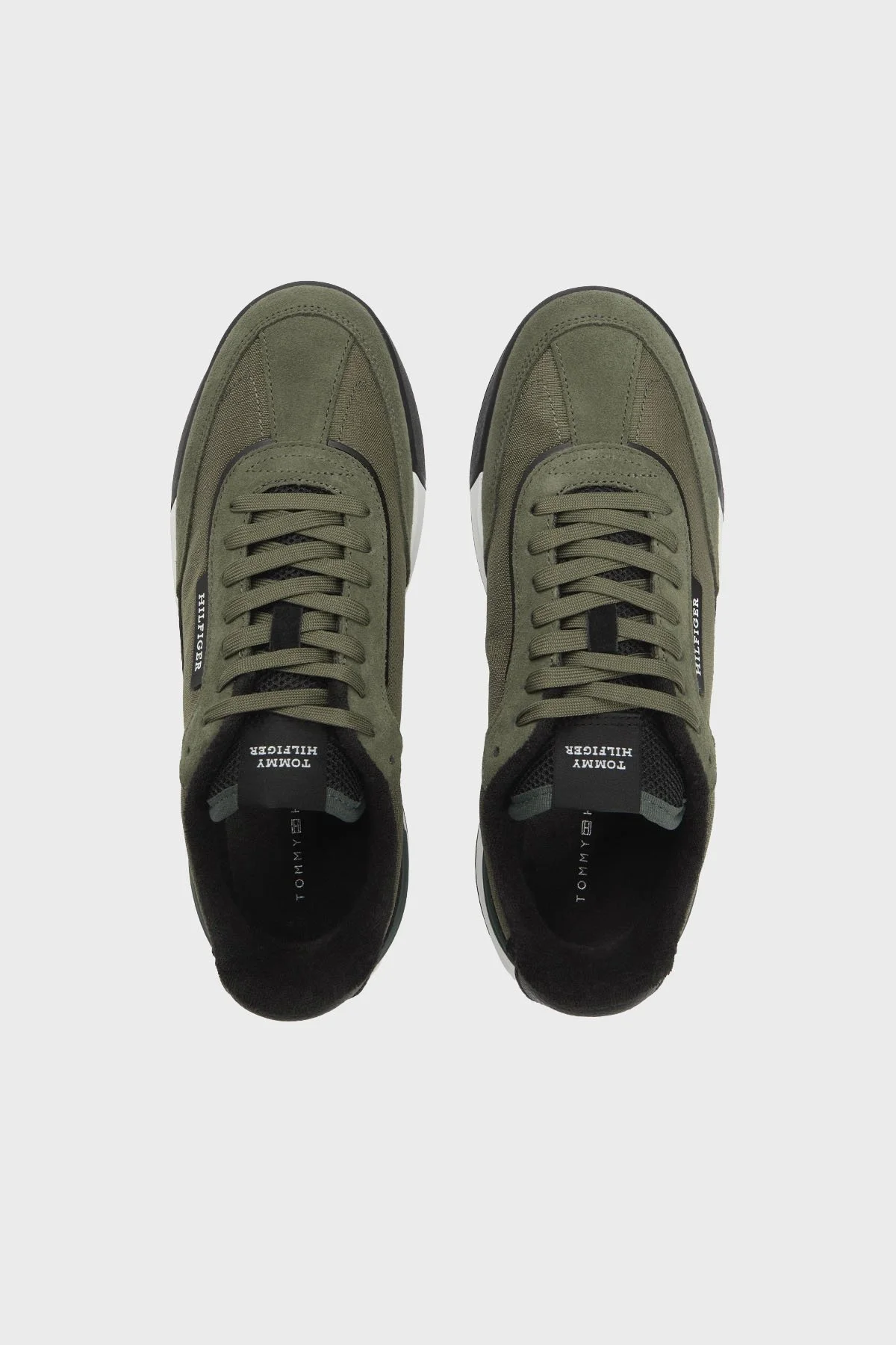 Tommy Hilfiger Logolu Süet Sneaker Erkek Ayakkabı FM0FM05640 RBN KOYU HAKİ - 4