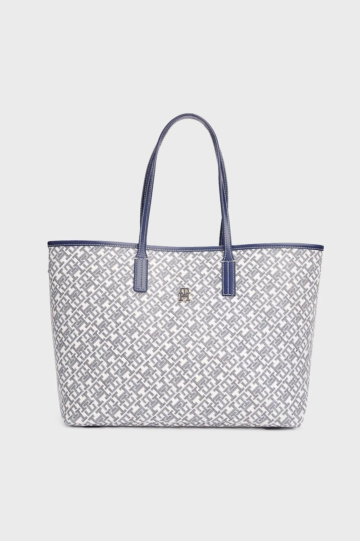 Tommy Hilfiger Logolu Tote Bayan Çanta AW0AW17379 DW6 LACİVERT - 1