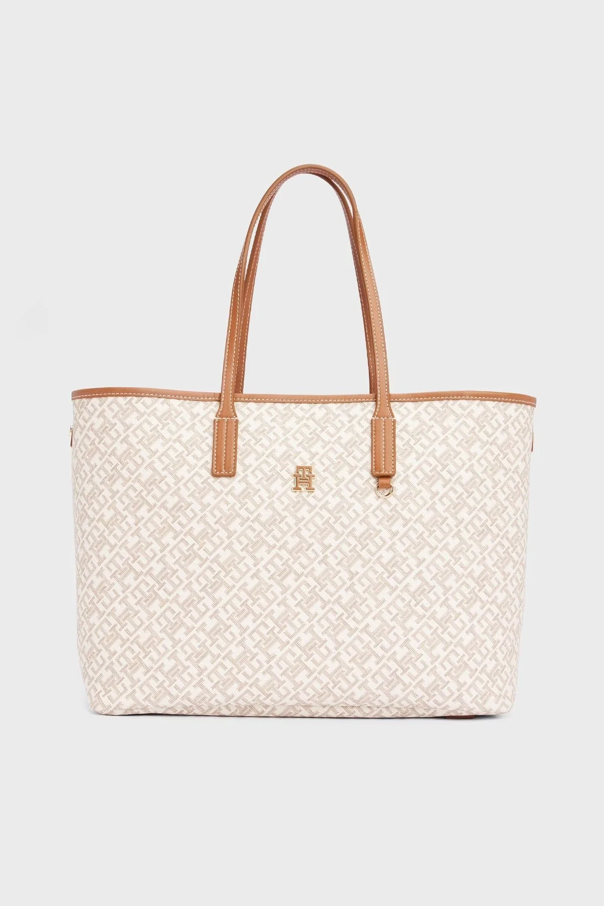 Tommy Hilfiger Logolu Tote Bayan Çanta AW0AW17379 RBC KOYU HAKİ - 1