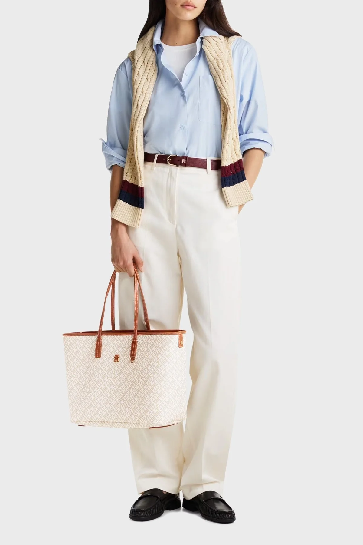 Tommy Hilfiger Logolu Tote Bayan Çanta AW0AW17379 RBC KOYU HAKİ - 2