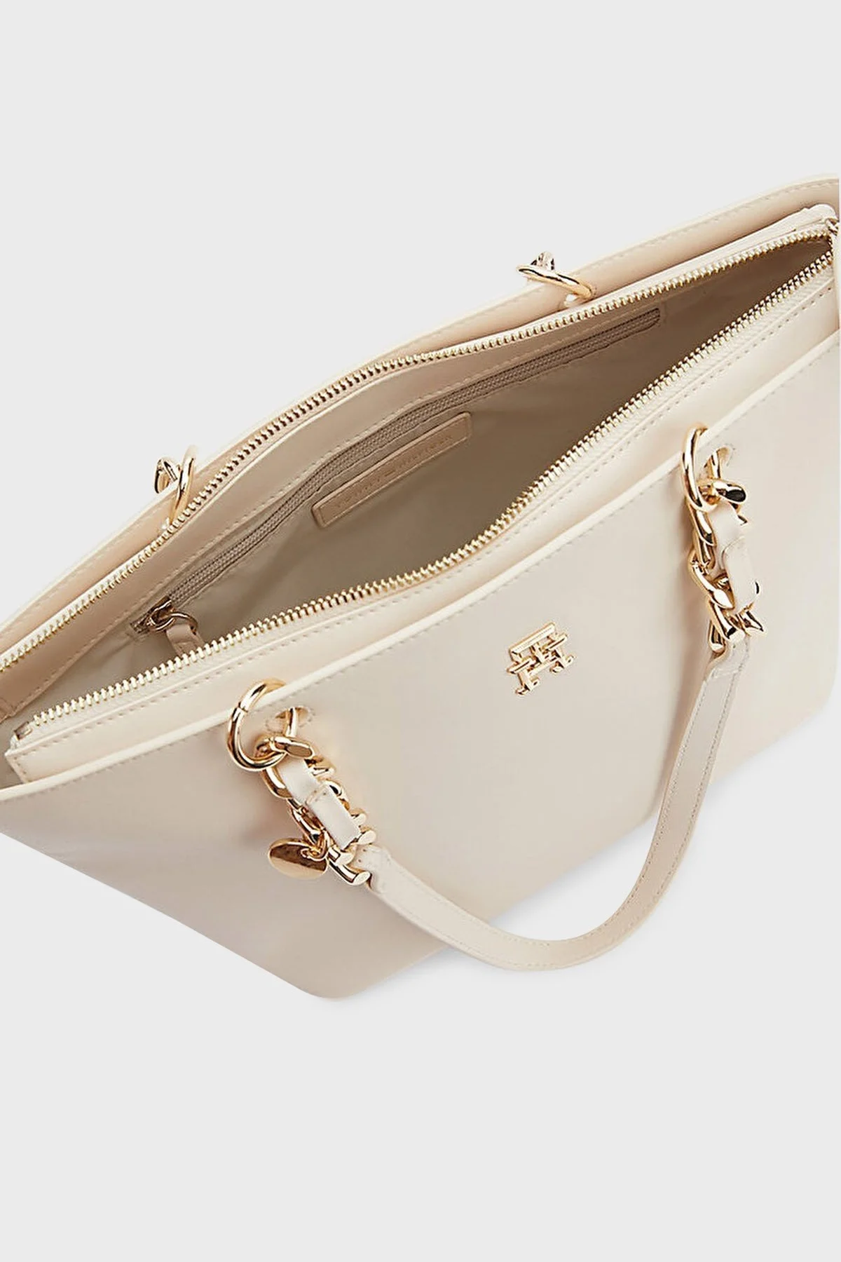 Tommy Hilfiger Logolu Zincir Askılı Bayan Çanta AW0AW14179 AA8 KREM - 5
