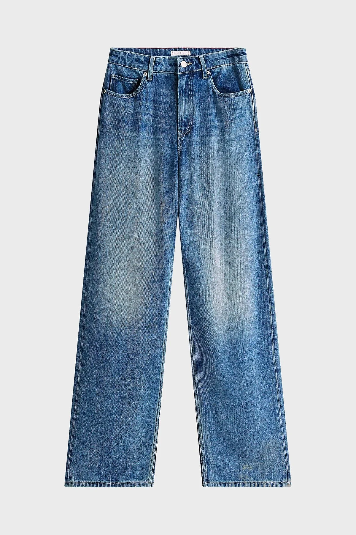 Tommy Hilfiger Loose Fit Orta Bel Geniş Paça Liyosel Jeans Bayan Kot Pantolon WW0WW47151 1A5 MAVİ - 5