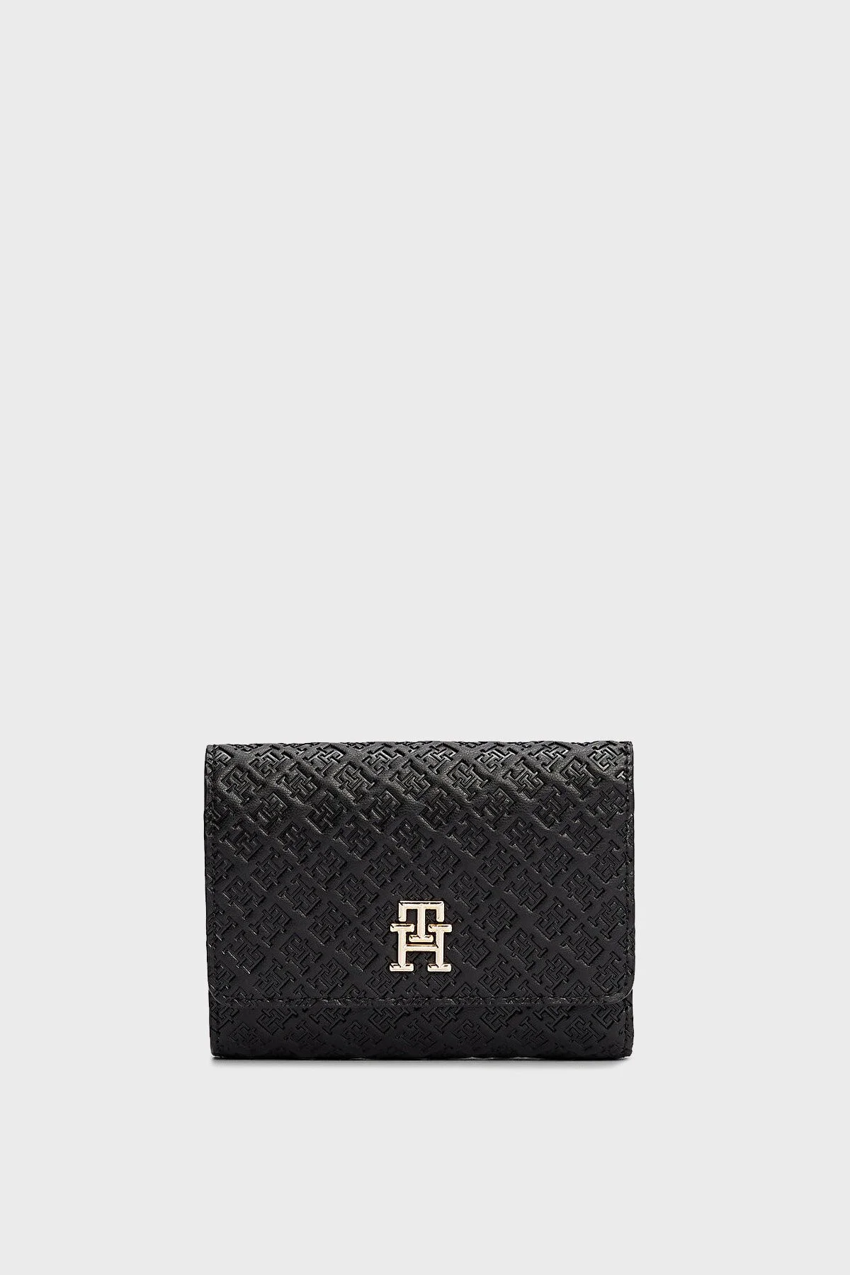 Tommy Hilfiger Marka Monogramlı Bayan Cüzdan AW0AW16919 BDS SİYAH - 1