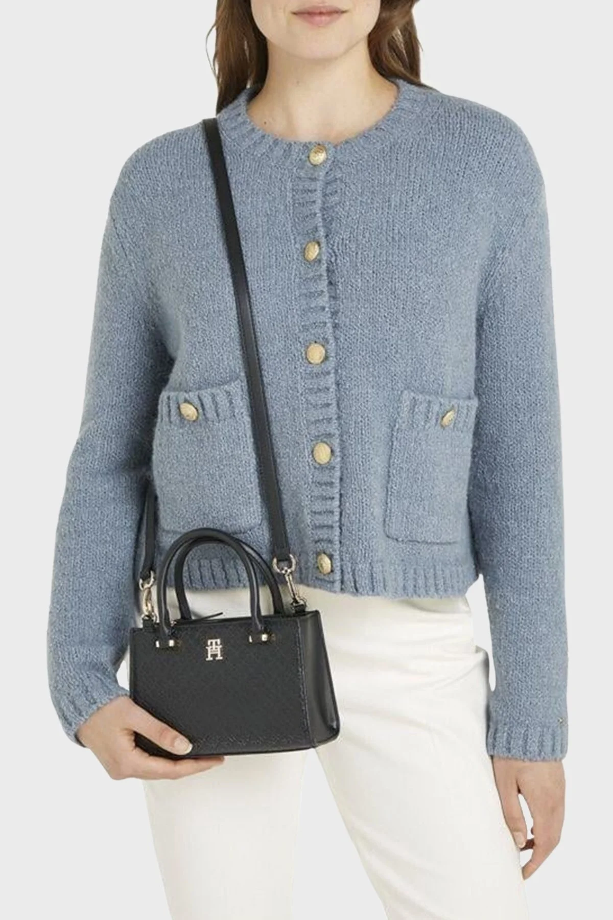 Tommy Hilfiger Marka Monogramlı Çapraz Askılı Bayan Çanta AW0AW16932 BDS SİYAH - 2