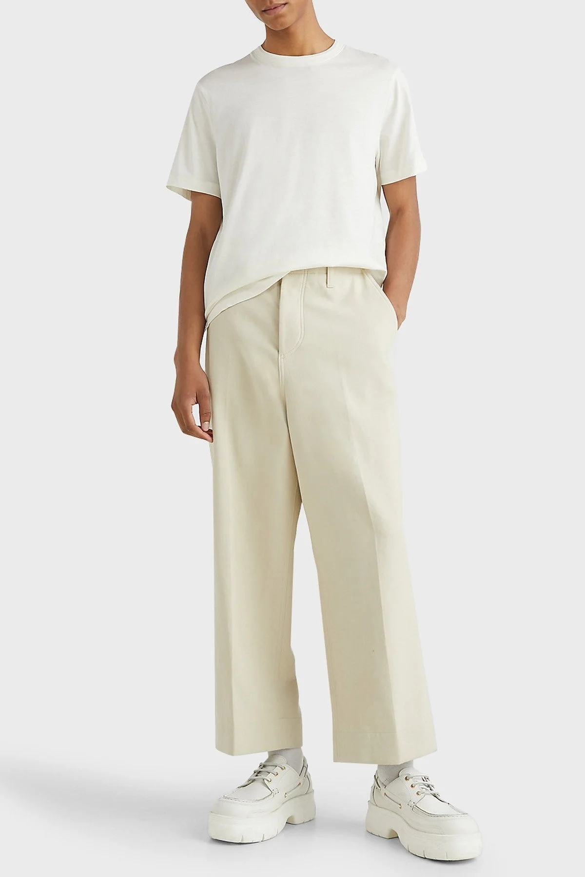 Tommy Hilfiger Merserize Pamuklu Bisiklet Yaka Regular Fit Erkek T Shirt MW0MW30044 YBI BEYAZ - 2